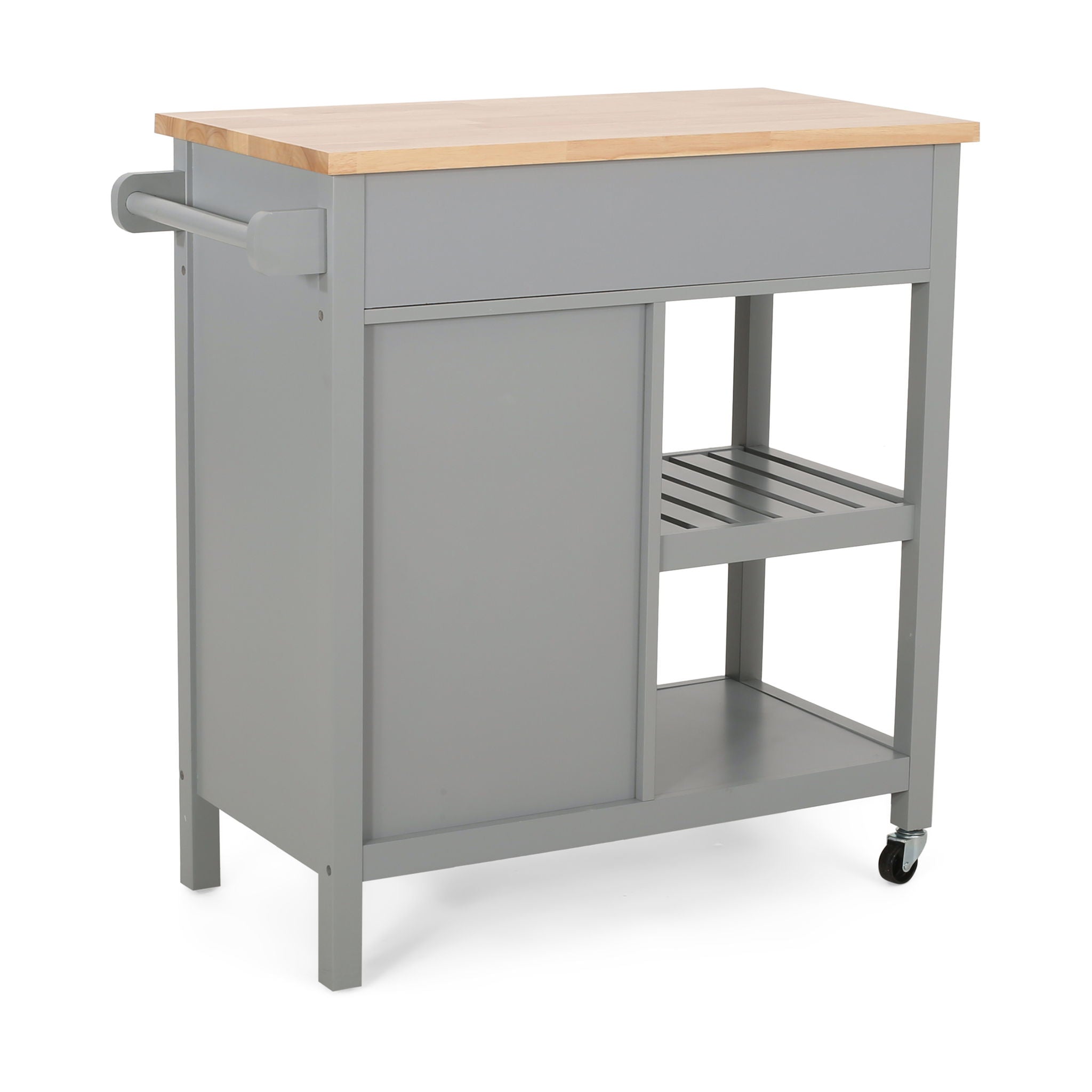 Aidah - Contemporary Kitchen Cart With Wheels - Gray
