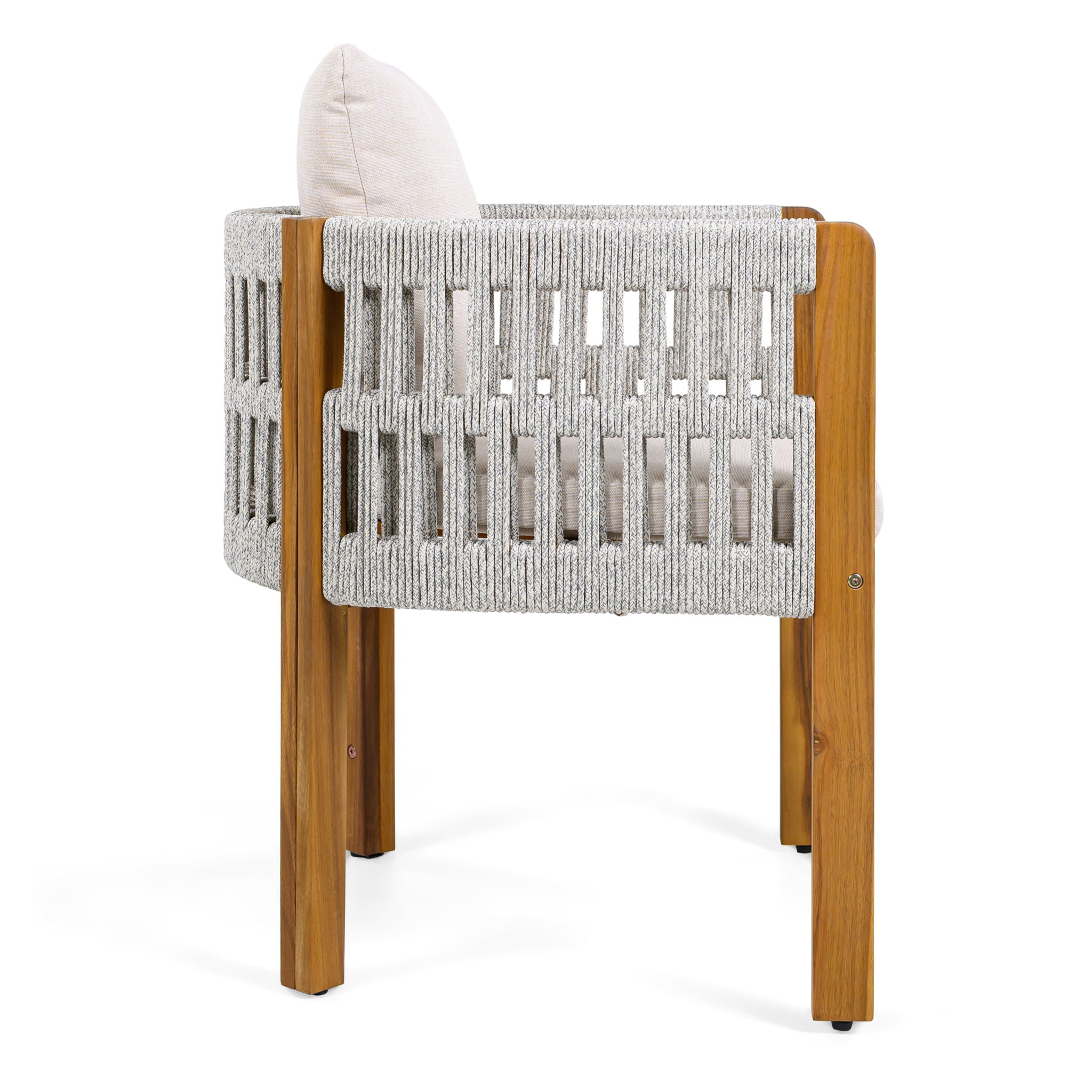 Outdoor Dining Chairs With Mix Rope Handles (Set of 2)