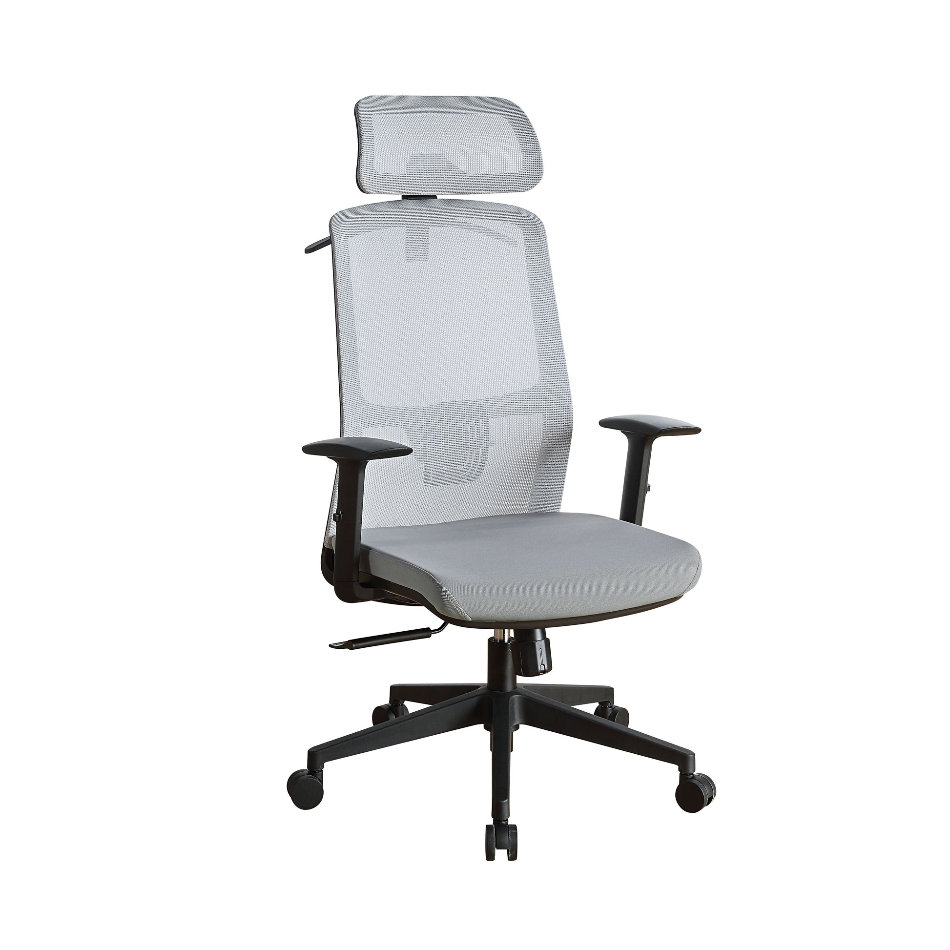 ACME •KD, Office Chair•Seat: Swivel (360 Degrees), and Adjustable Height•Padded Seat Cushion•Back Cushion w/Breathable Mesh Material•5-Star Base w/Casters•Seat Cushion Thickness: 3"•Adjustable Headrest(3 Angels & 6 cm) & Armrest(8 cm) | Meri Furniture