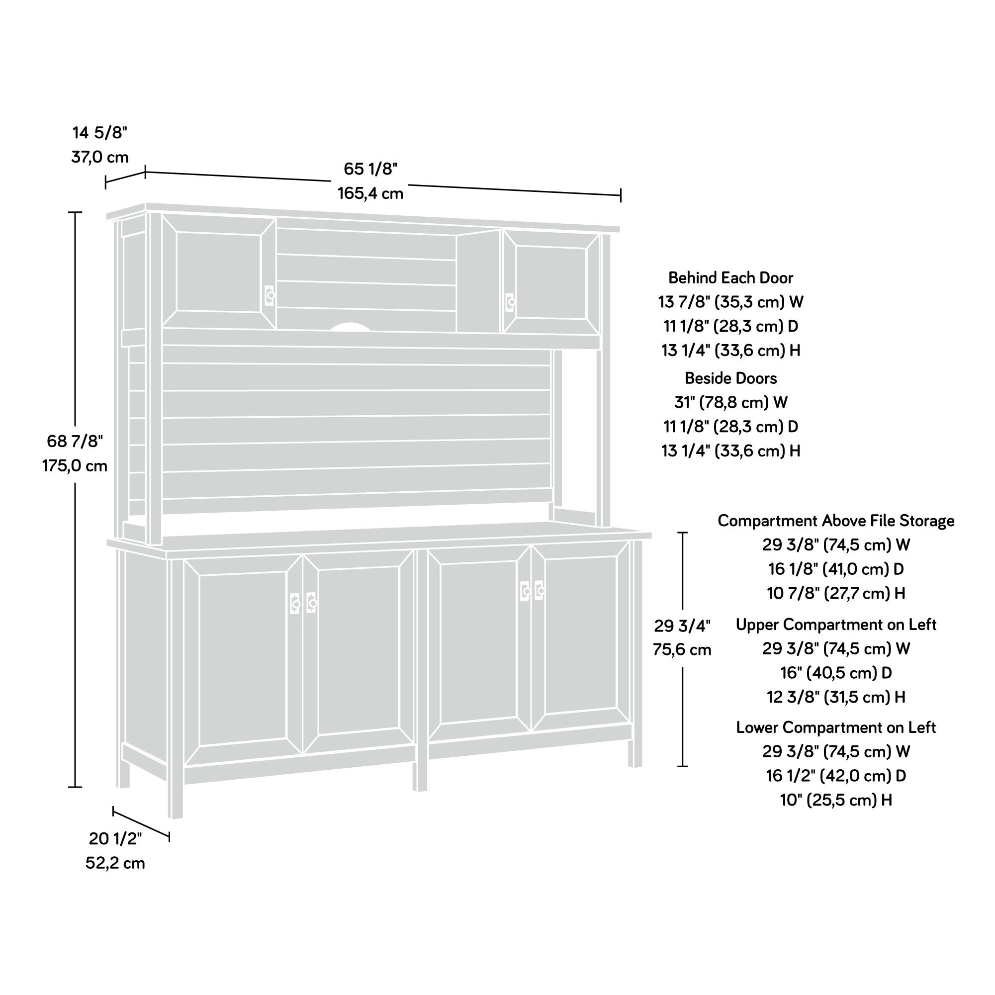 Home Office Credenza with Hutch Bundle