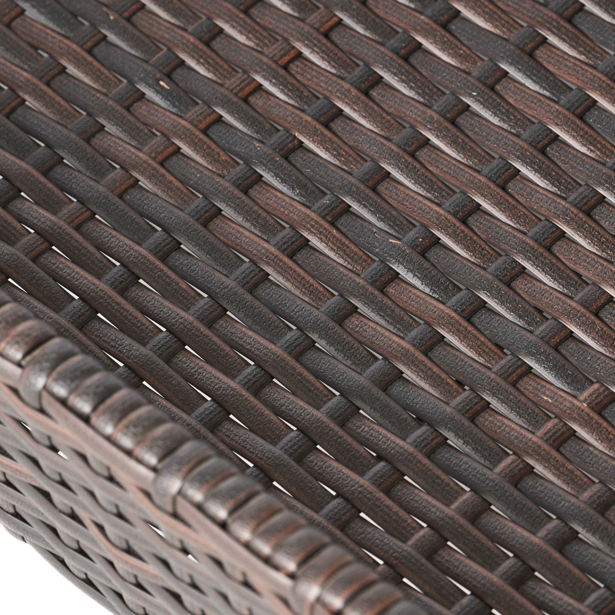 Resin Wicker Bar Cart With Metal Frame - Brown