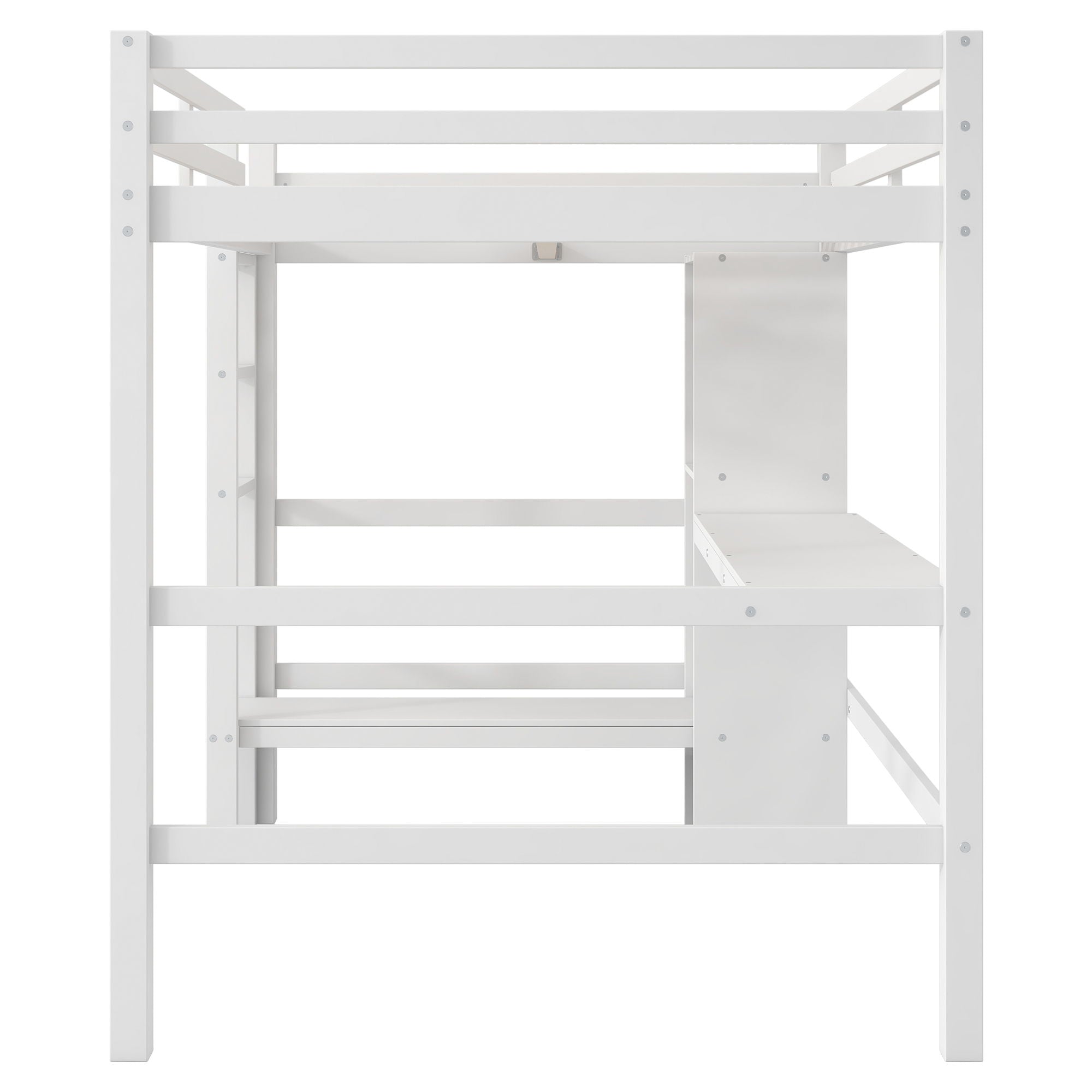 Loft Bed With Built In Desk And Multifunction Shelves