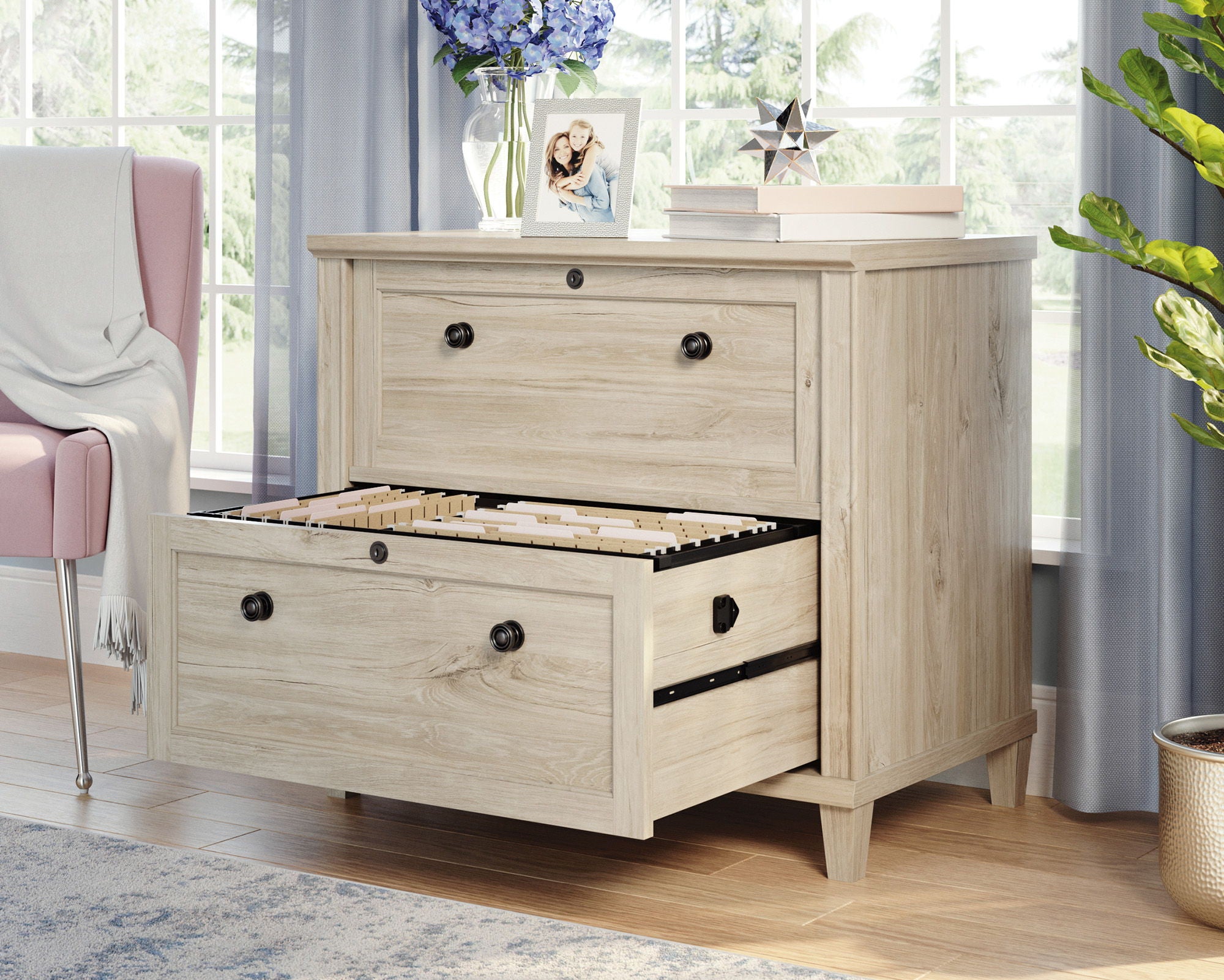 2-Drawer Lateral File Cabinet in Chalk Oak