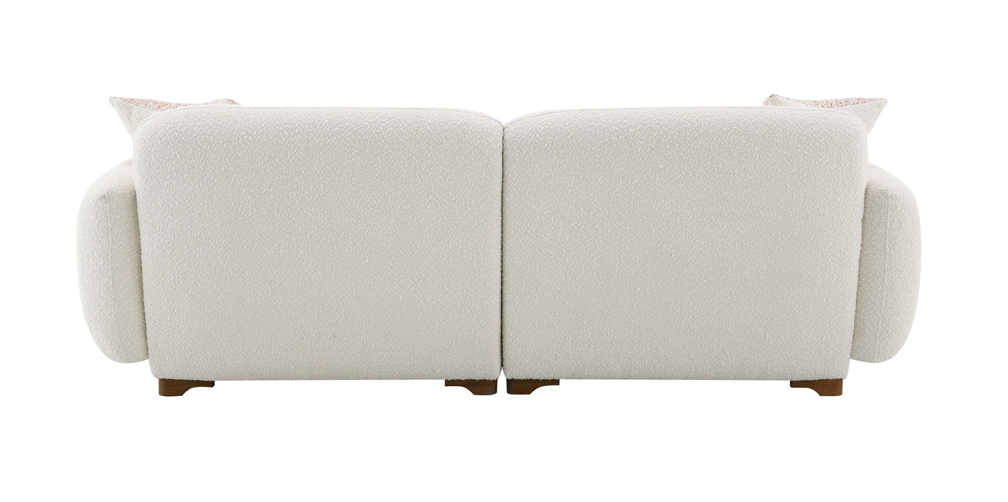 Darius - Boucle Sofa With 2 Toss Pillows - Beige