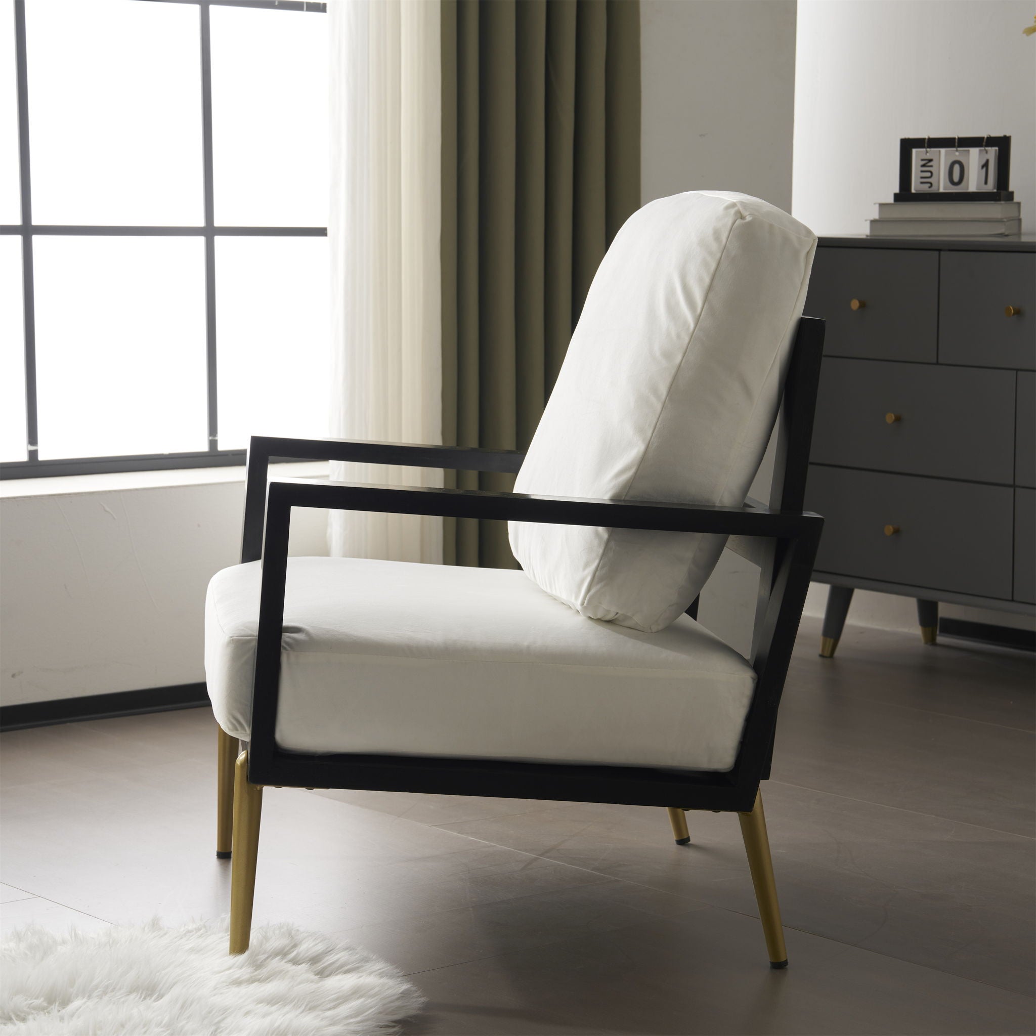 Modern Armchair With Solid Wood Frame