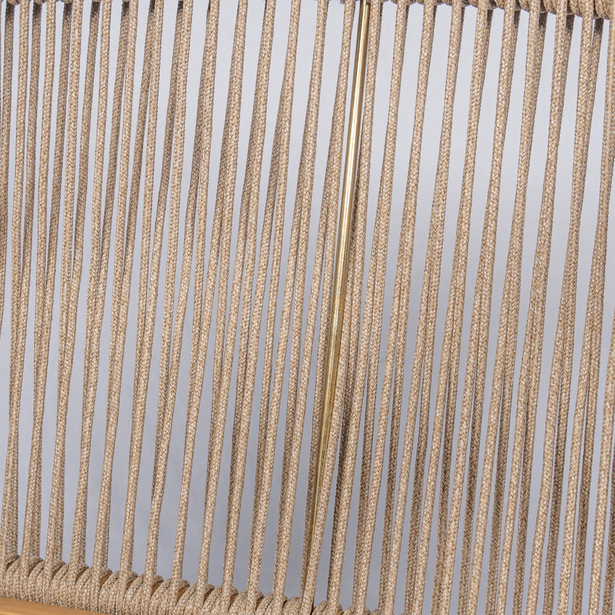 Outdoor Lounge Chair With Woven Backrest, Solid Wood Frame, Comfortable Cushions