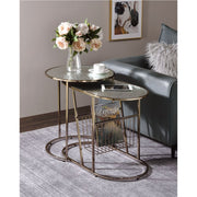 ACME Kesha - Nesting Table Set - Gold | Meri Furniture