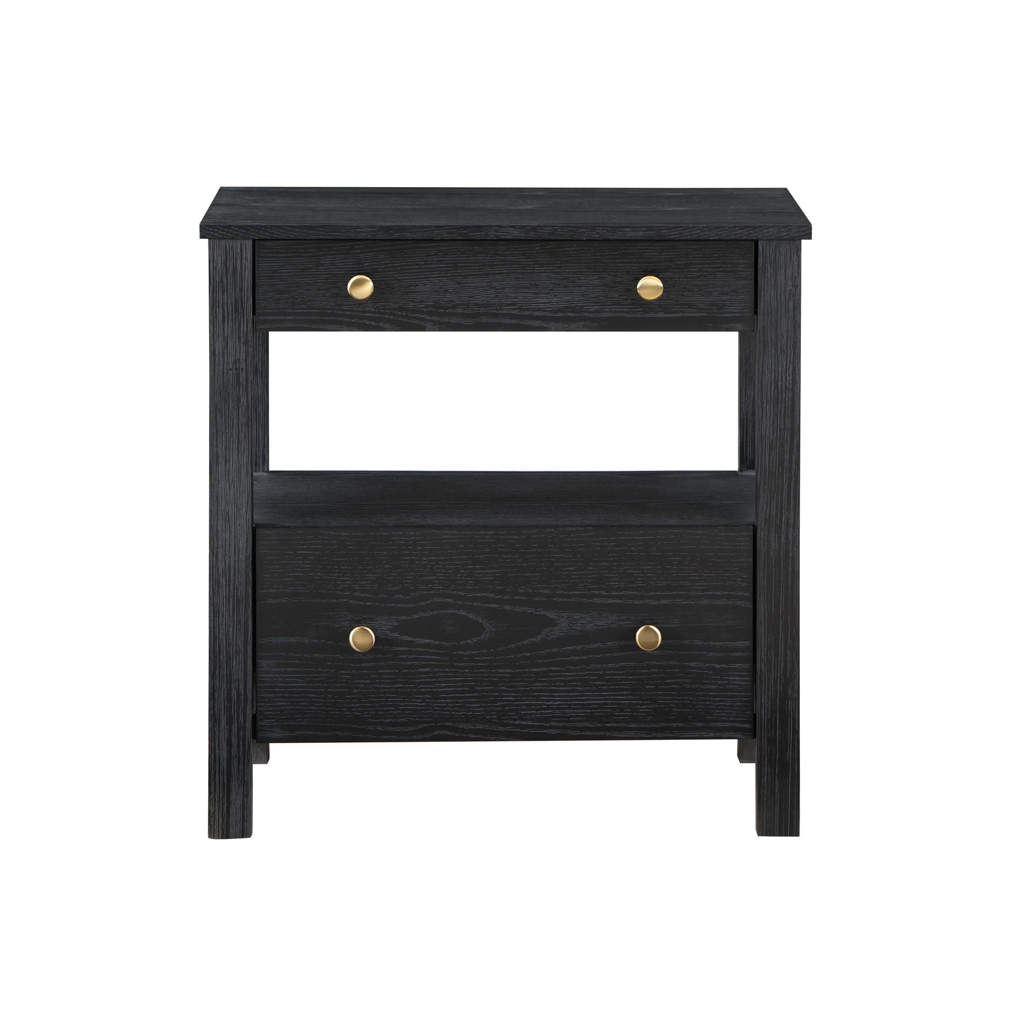 Danielle - 2 Drawer Nightstand With Knobs - Black