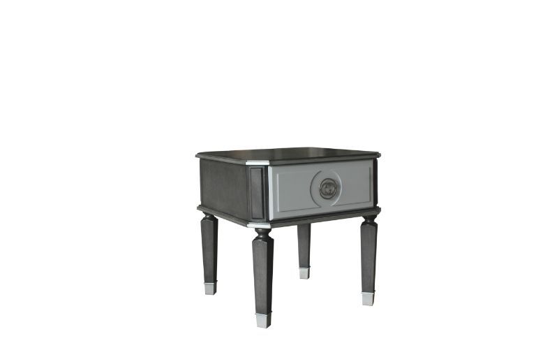 ACME House - Beatrice End Table - Charcoal & Light Gray Finish | Meri Furniture