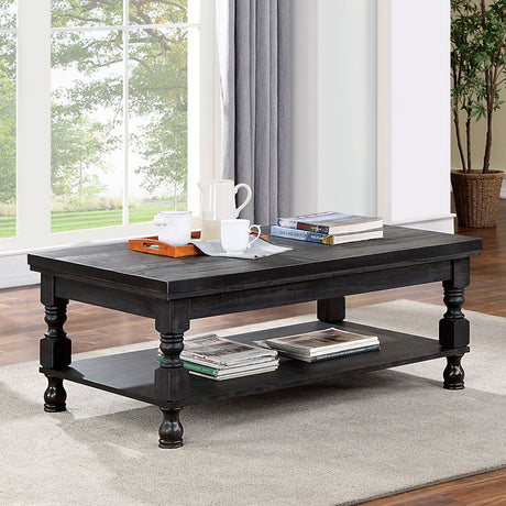 Furniture of America Calandra - Coffee Table - Antique Black | Meri Furniture