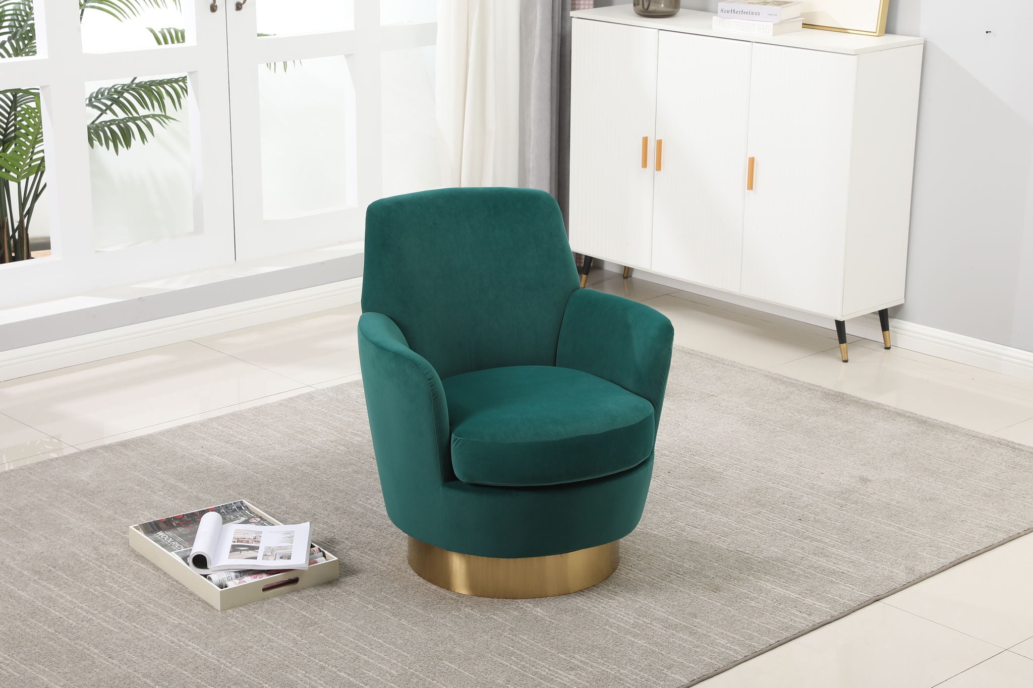 Teddy Swivel Barrel Chair, Swivel Accent Chairs Armchair For Living Room