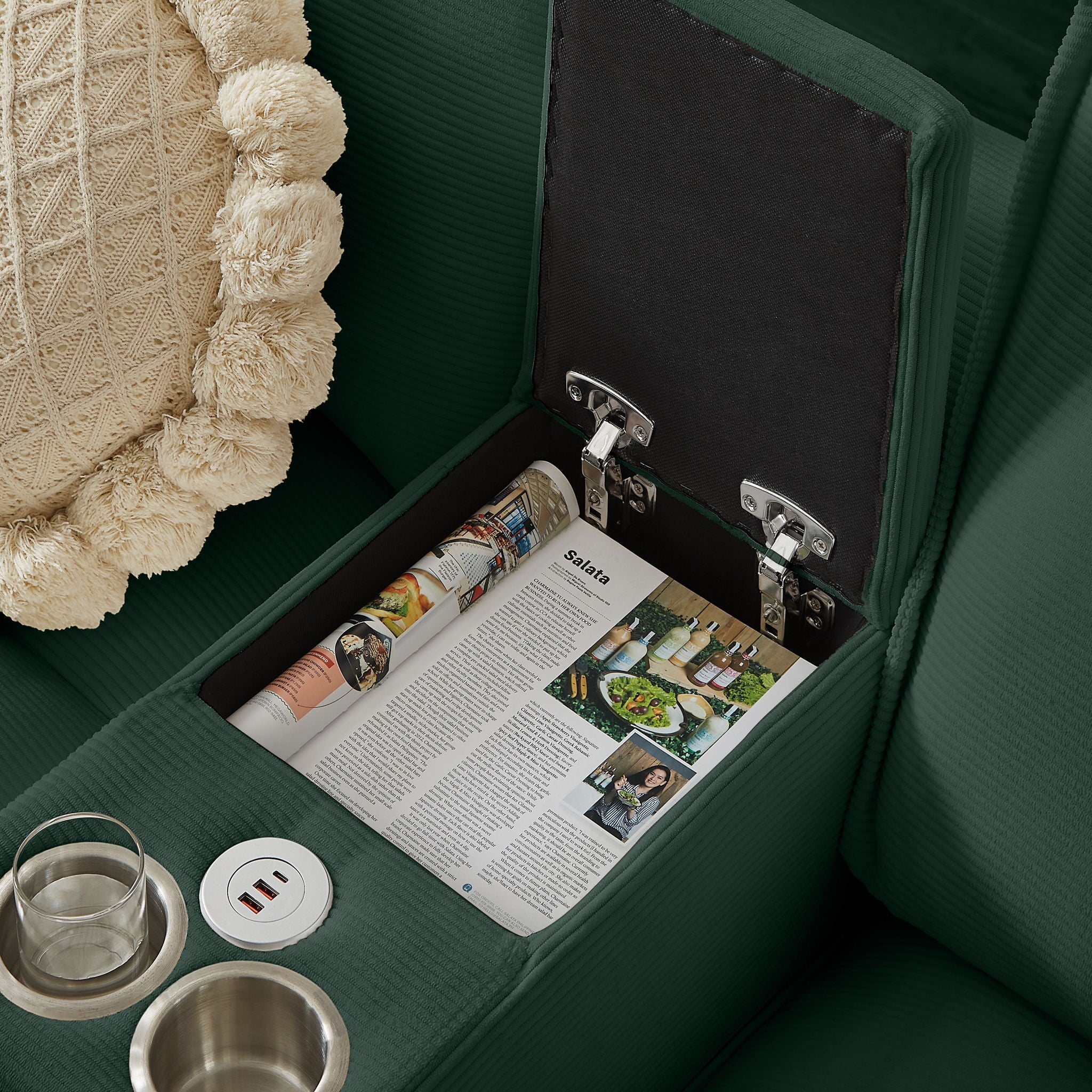 Modern U-Shaped Sectional Sofa Bed With Storage