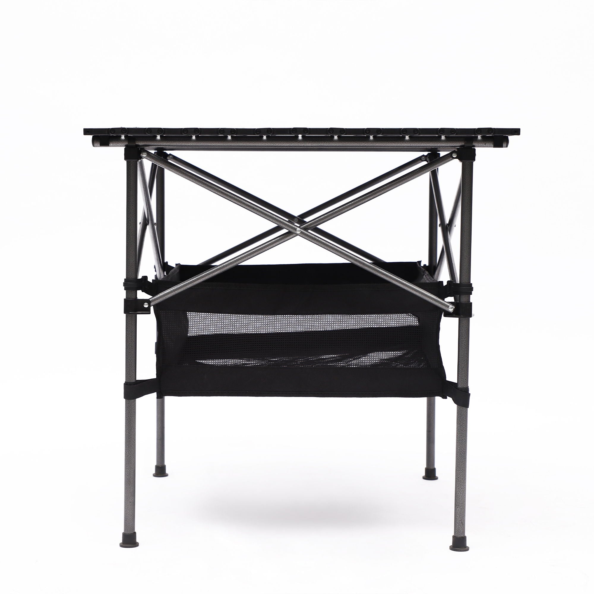 Folding Outdoor Table With Carrying Bag, Lightweight Aluminum Roll-Up Square Table For Indoor, Outdoor Camping, Picnics, Beach, Backyard, Bbq, Party, Patio - Black