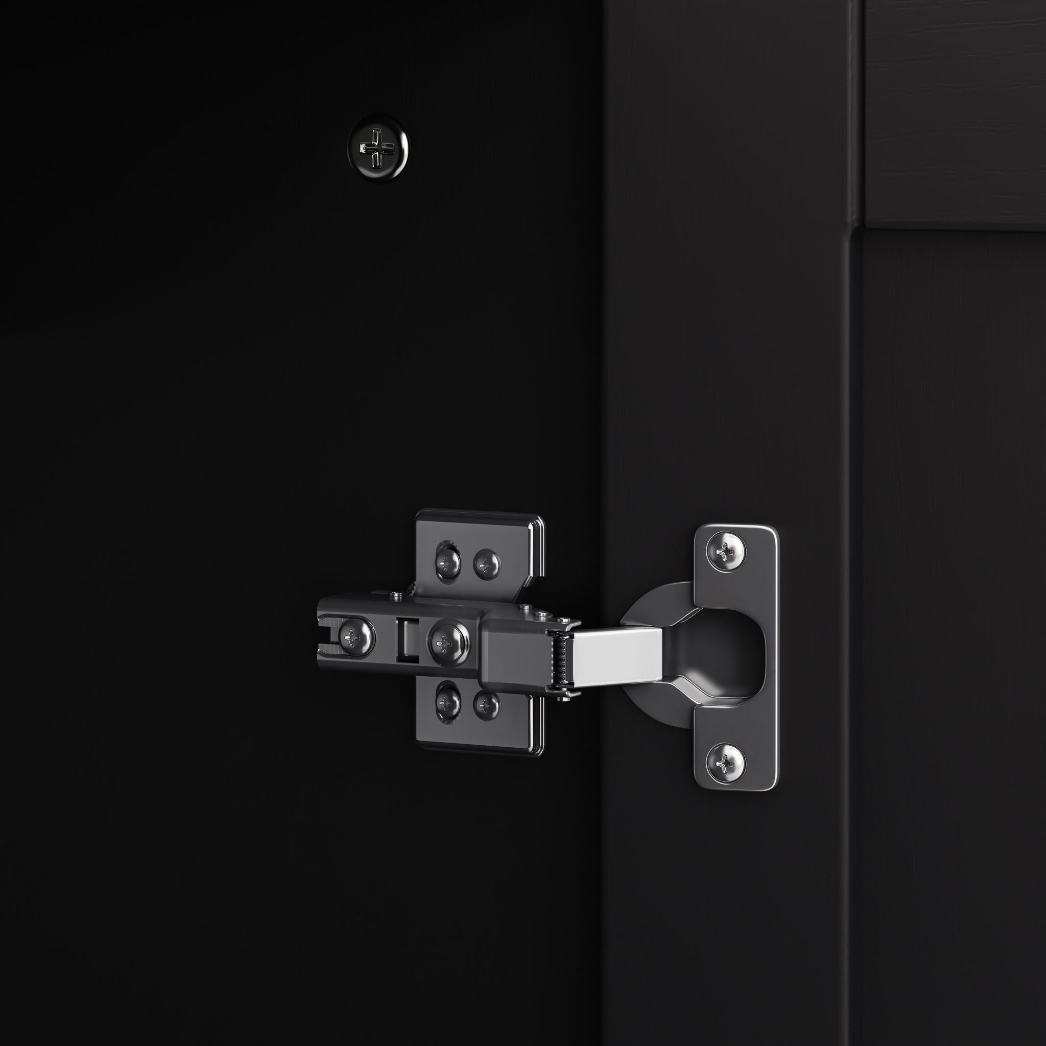 Vintage 4 Door Cabinet For Living Room - Black