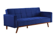 ACME Tanitha - Futon - Blue Velvet & Natural Finish | Meri Furniture