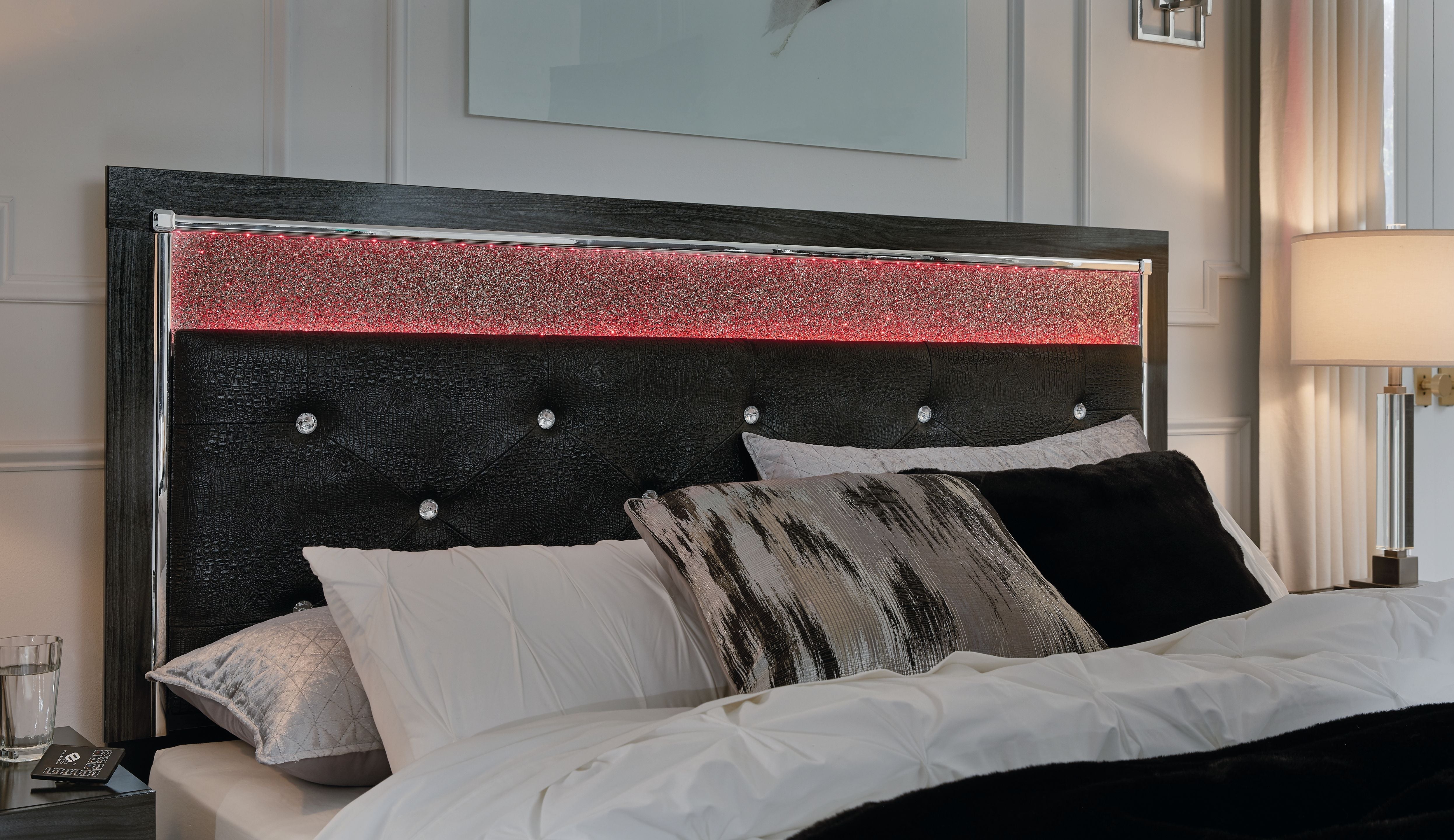 Signature Design by Ashley® Kaydell - Uph Panel Headboard - Glitter Details | Meri Furniture