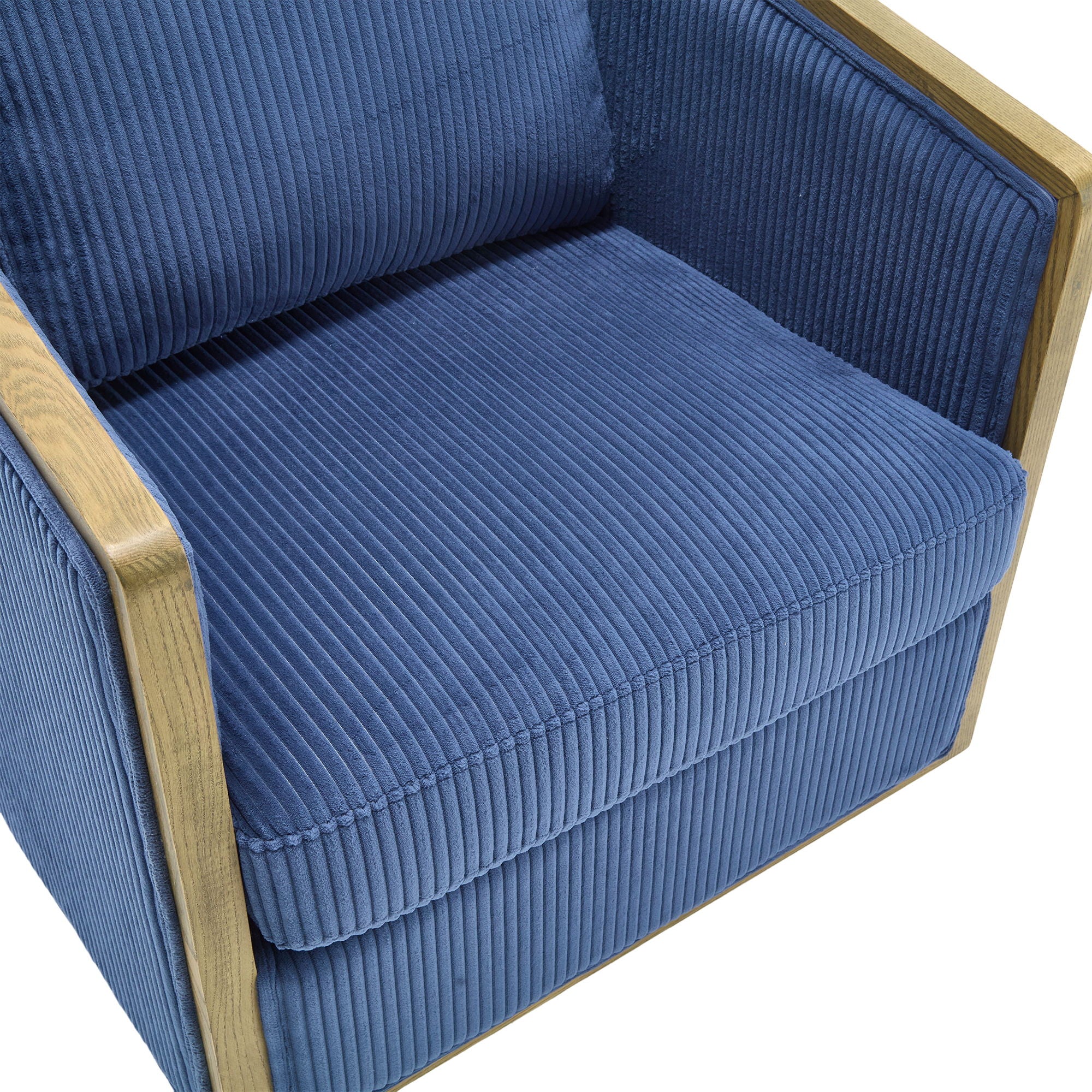 Corduroy Barrel Chair, 360 Degree Swivel