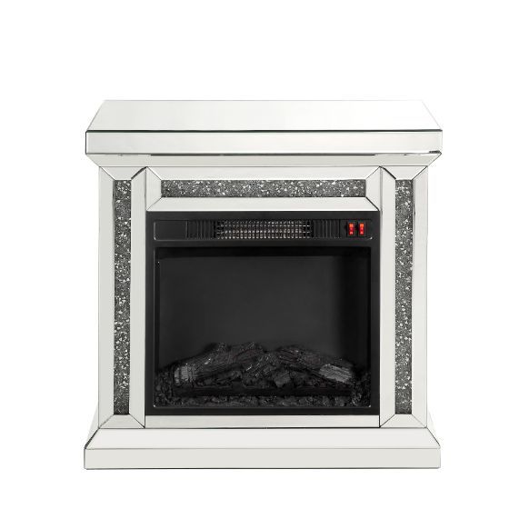 ACME Noralie - Fireplace - Mirrored & Faux Diamonds - 29" | Meri Furniture