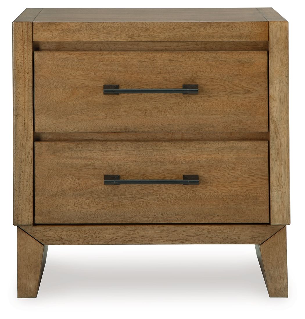 Signature Design by Ashley® Sherbana - Light Brown - Two Drawer Night Stand | Meri Furniture