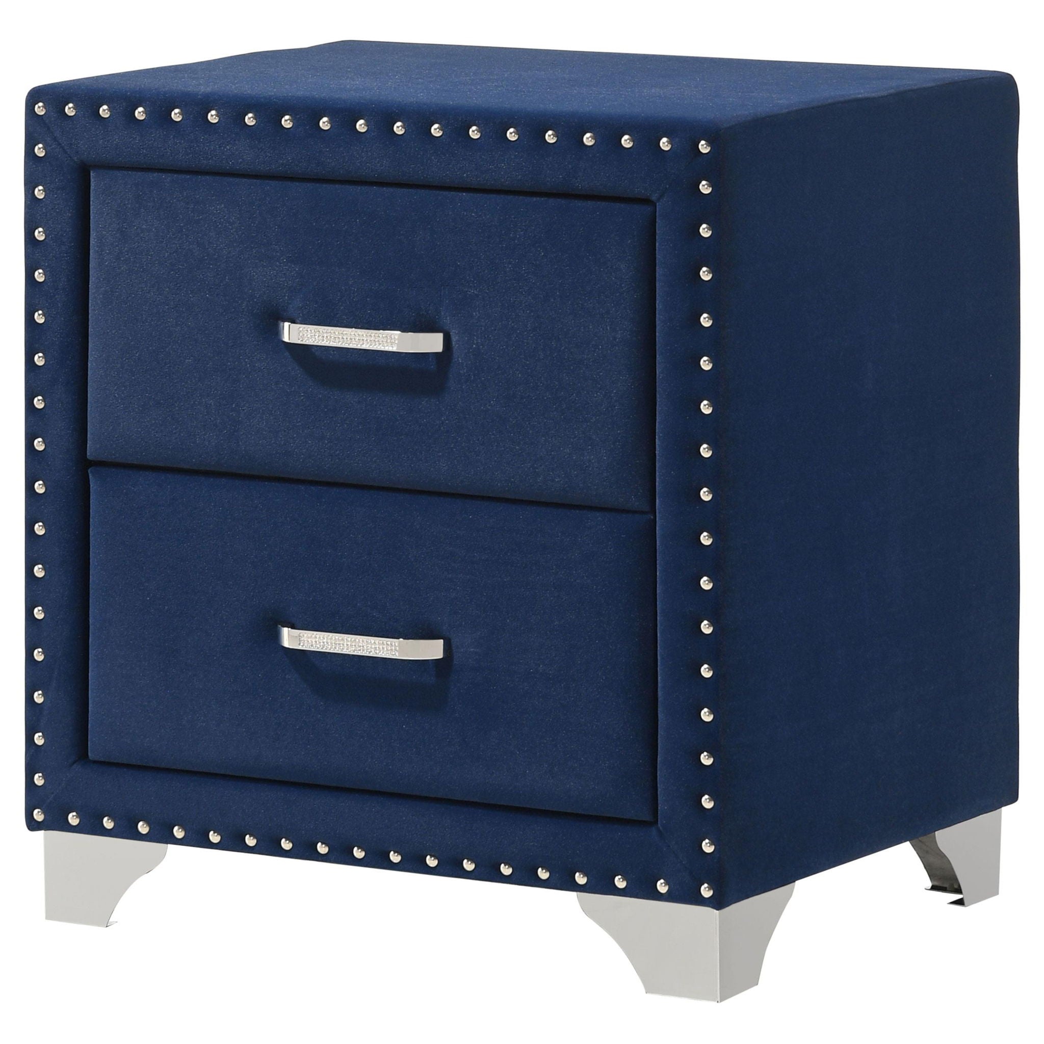 Melody Upholstered 2-drawer Nightstand Pacific Blue