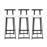 Modern Bar Stools With Backrest For Kitchen (Set of 3)