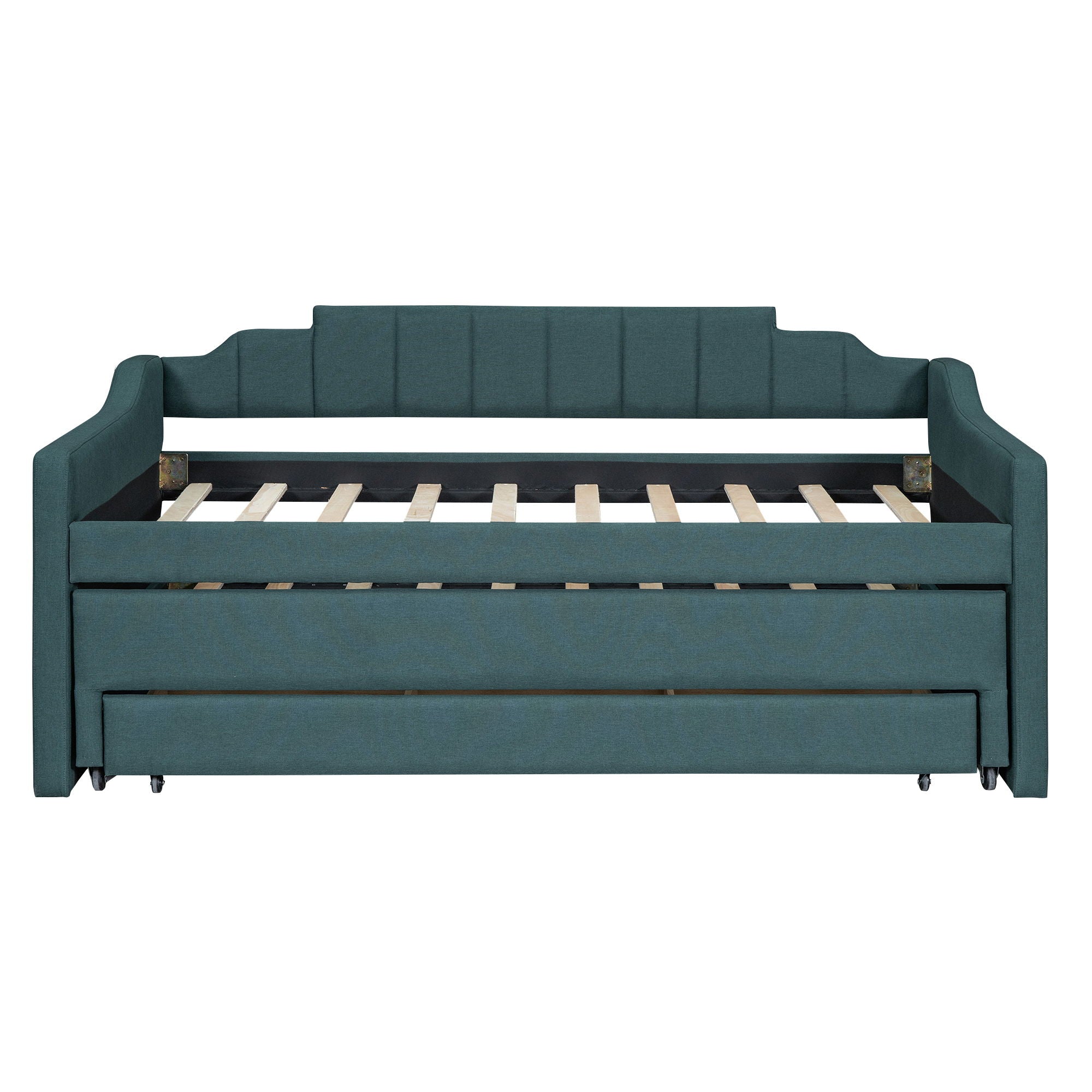 Upholstered Simple Design Daybed With Trundle And 3 Drawers
