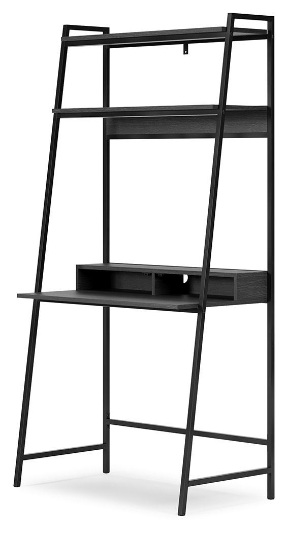 Signature Design by Ashley® Yarlow - Black - Home Office Desk And Shelf | Meri Furniture
