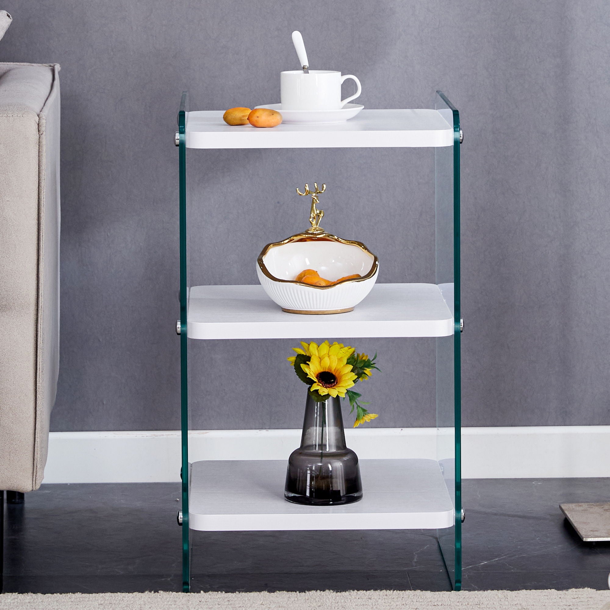 Modern 3 Layer Bedside Cabinet With Storage Function