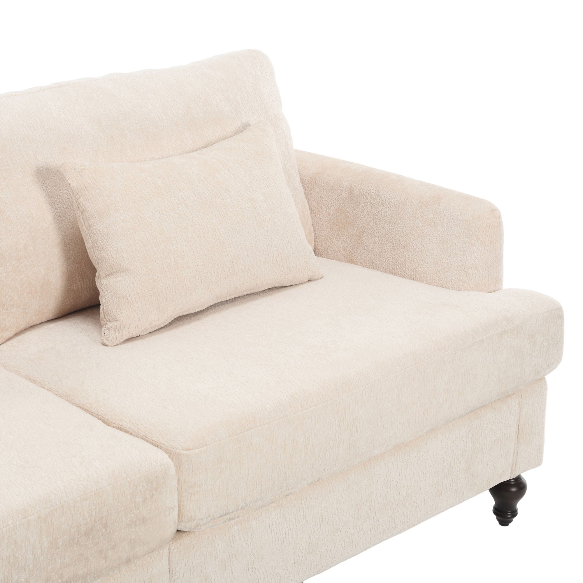 Mid Century Modern Fabric Loveseat Sofa, 2 Seat Upholstered Couch