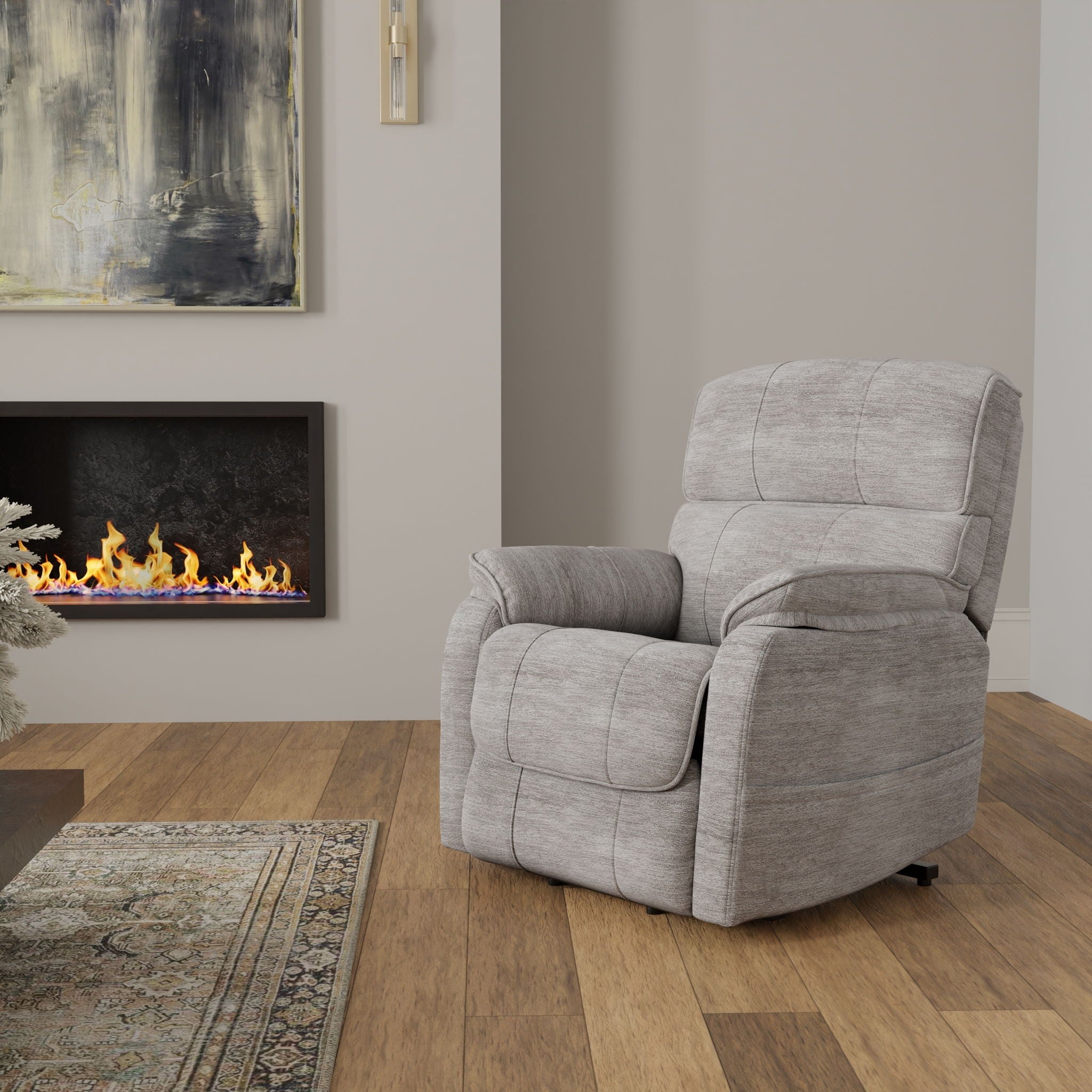 Lucie - Fabric Power Lift Chair - Gray