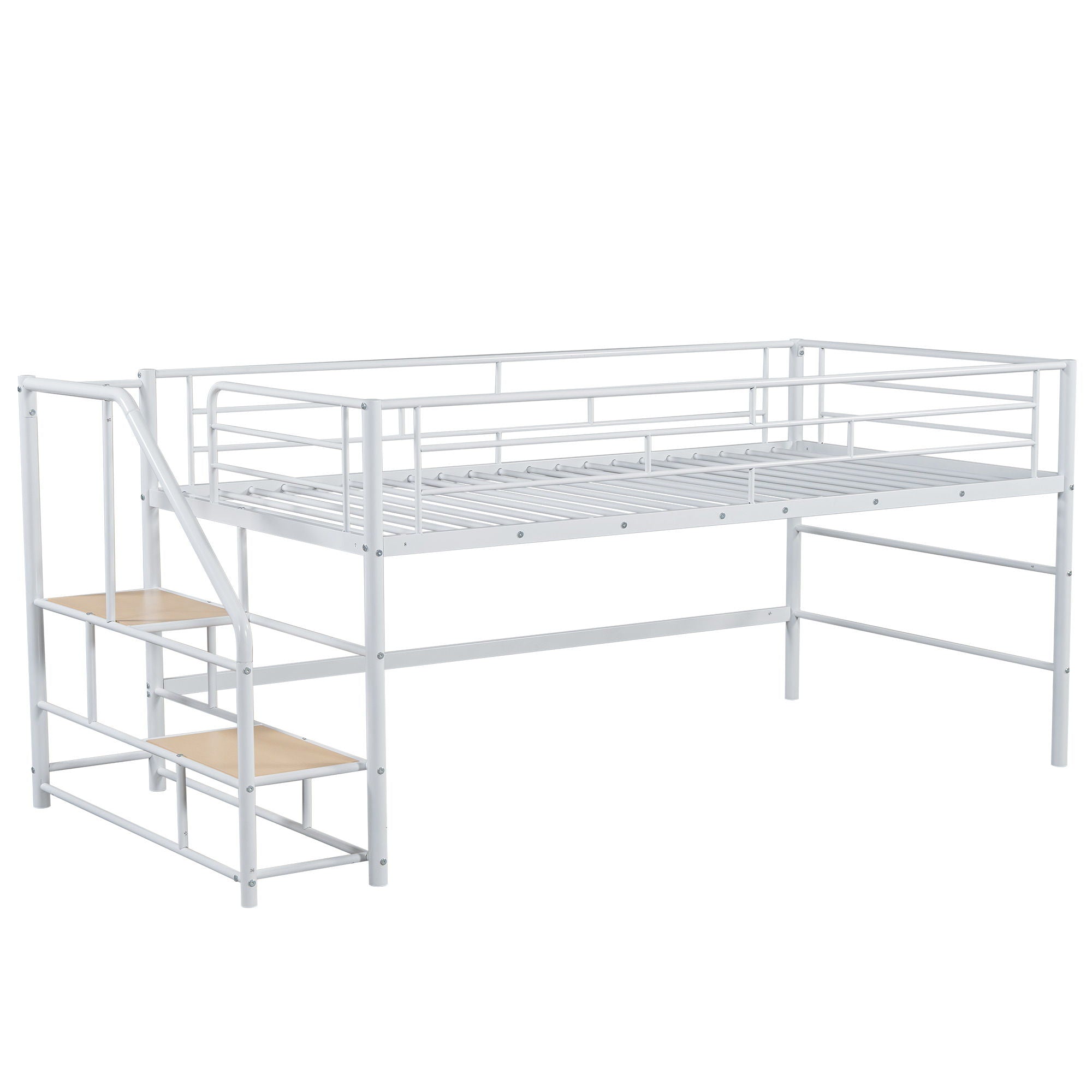 Loft Bed With Storage Stairs And Metal Frame