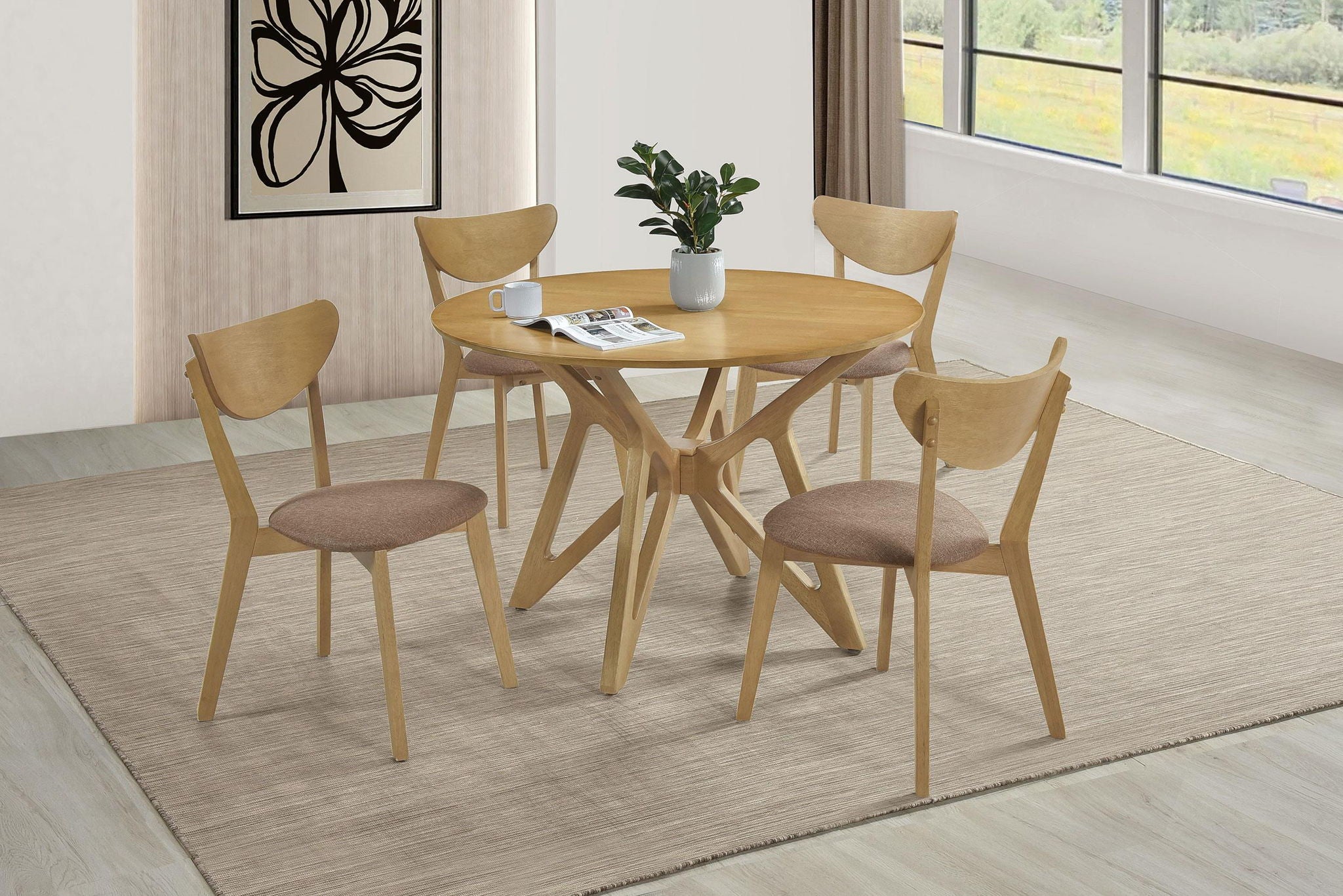 Elowen Wood Dining Side Chair Light Walnut (Set of 2)