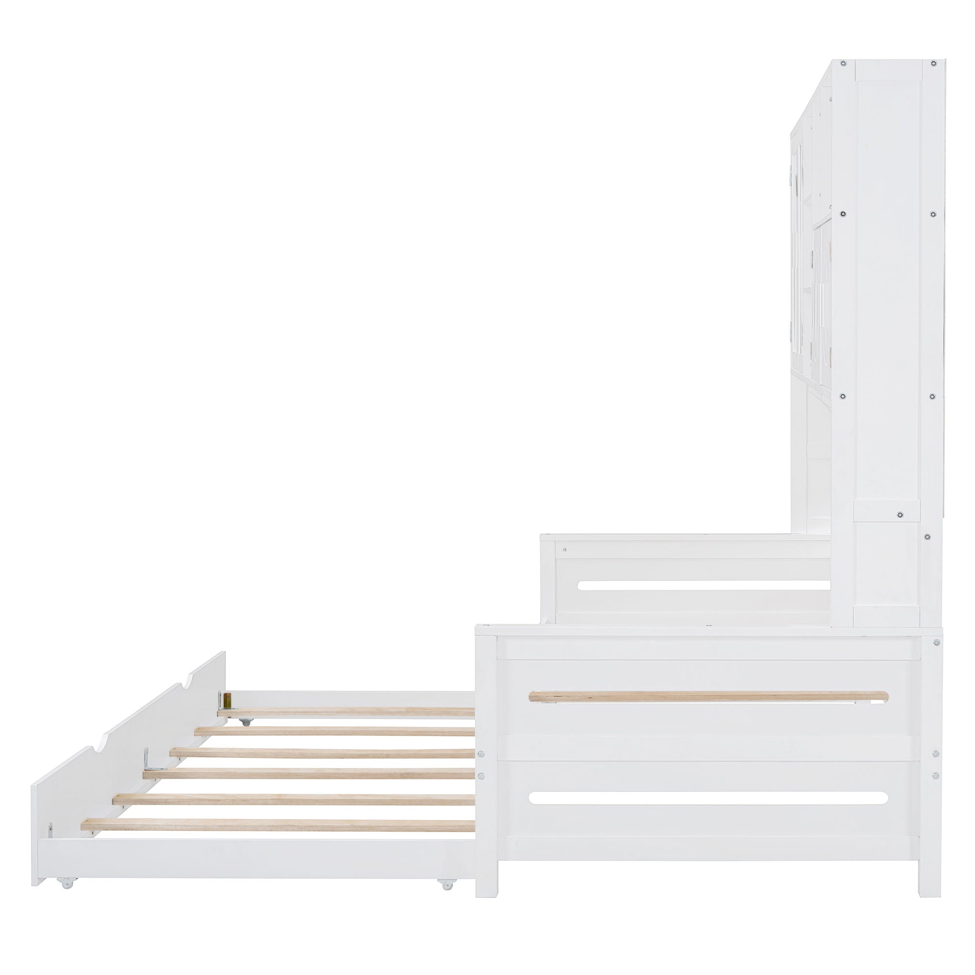 Daybed With All-In-One Cabinet And Shelf
