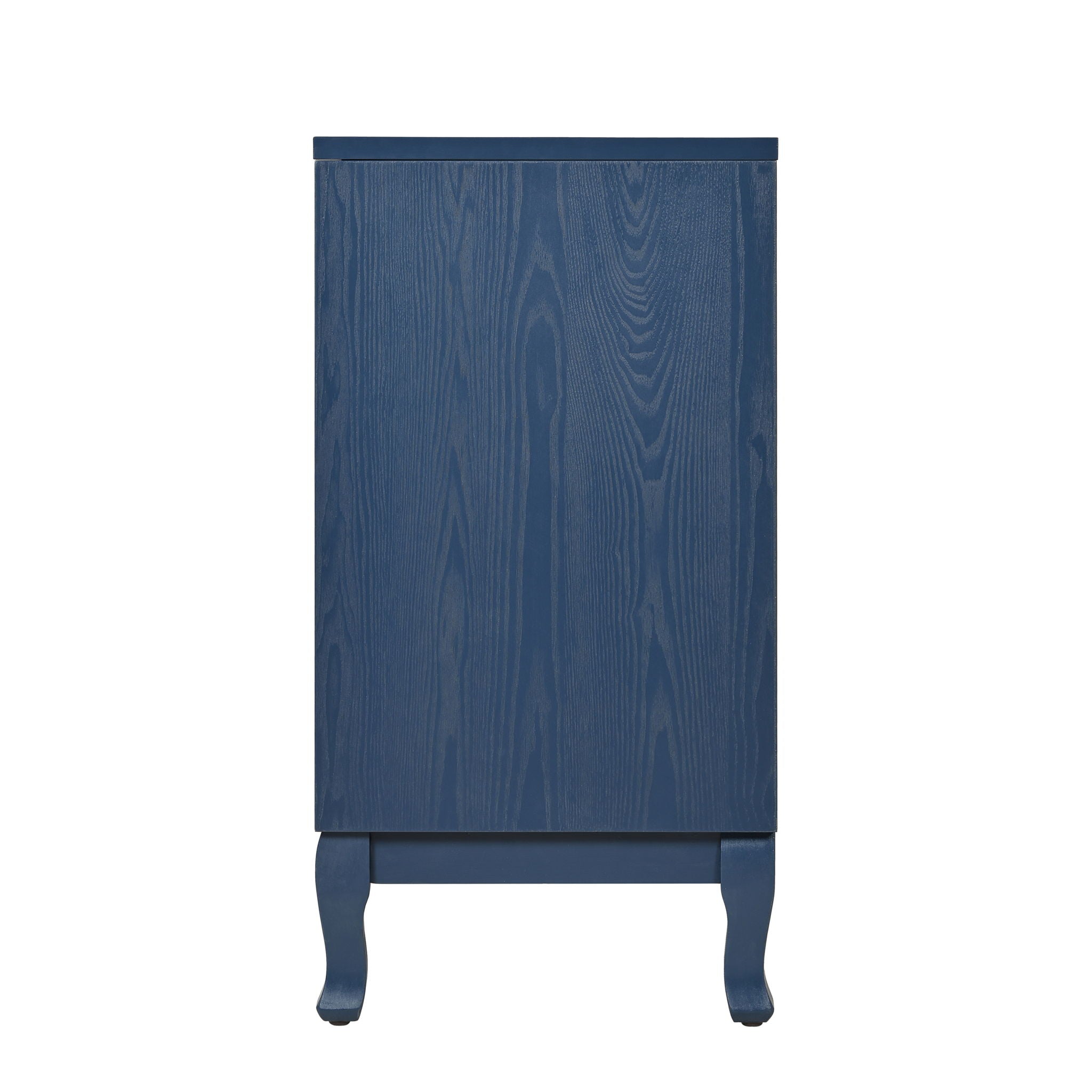 Elegant Sideboard With Sophisticated Wavy Pattern Doors And Arched Groove Design, Adjustable 4 Door Layout