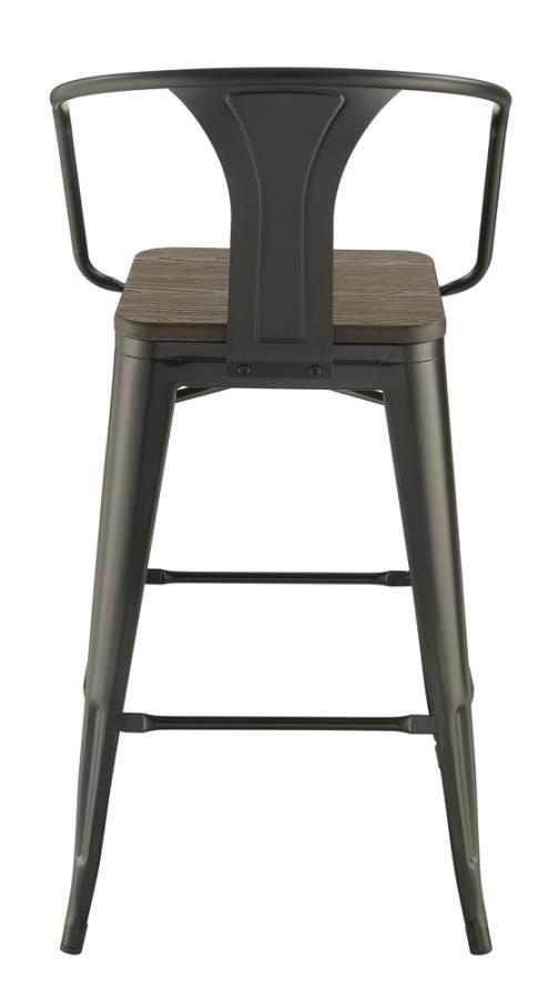 Coaster Fine Furniture Cavalier - Metal Bar Chair (Set of 2) - Dark Elm And Matte Black | Meri Furniture