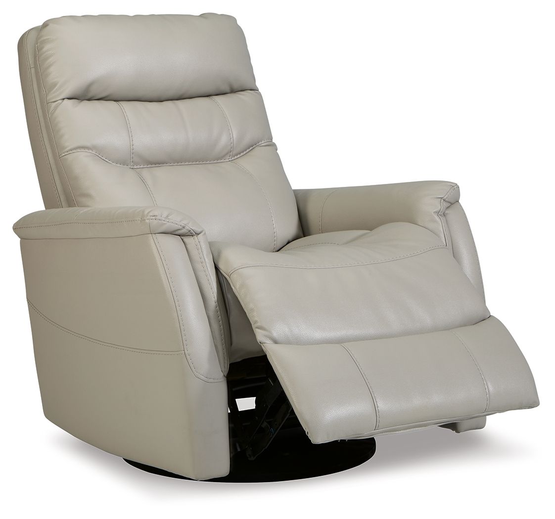 Ashley Furniture Riptyme - Dove Gray - Swivel Glider Recliner | Meri Furniture
