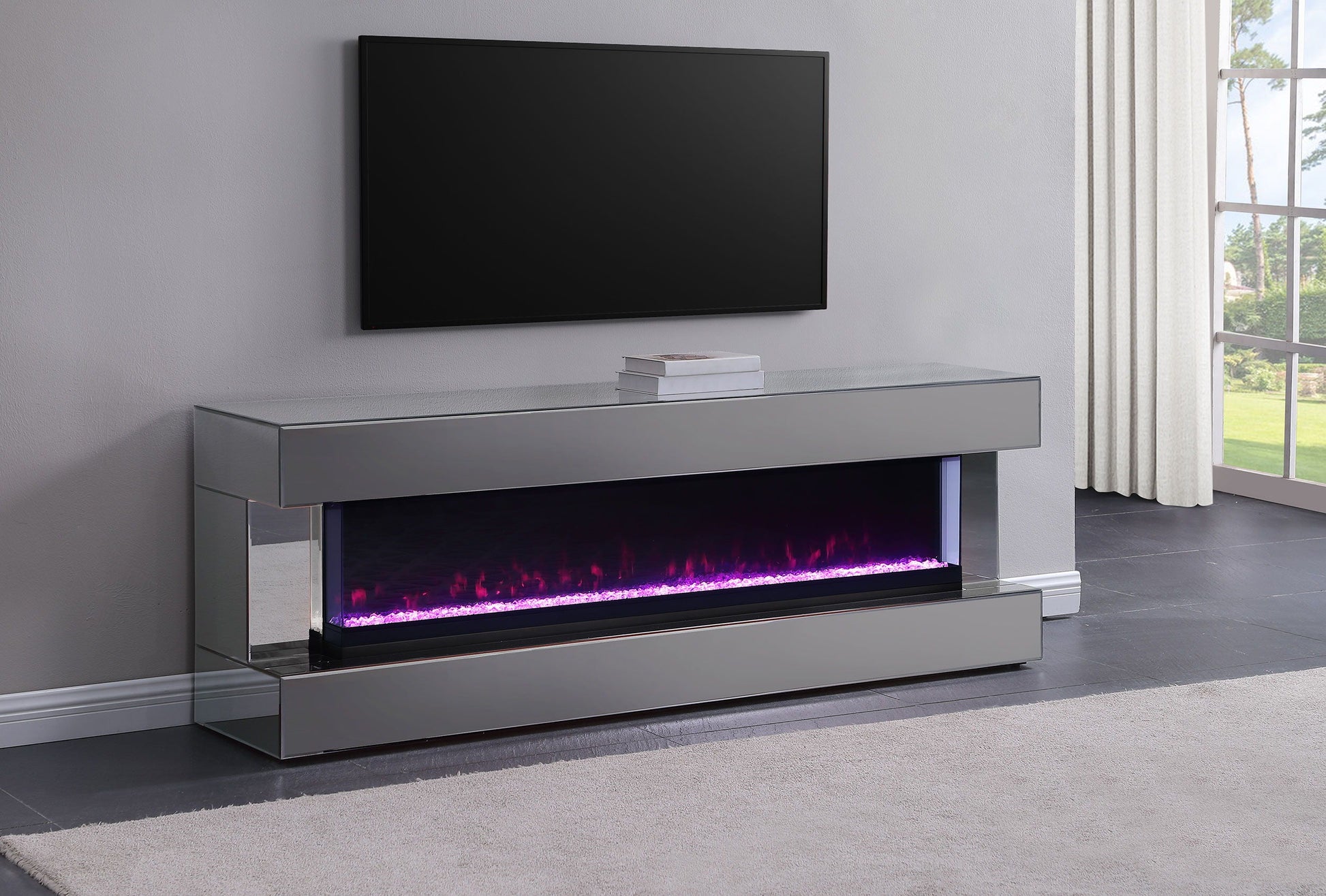 Coaster Fine Furniture Vallerie - TV Stand With Visual Flame Box | Meri Furniture
