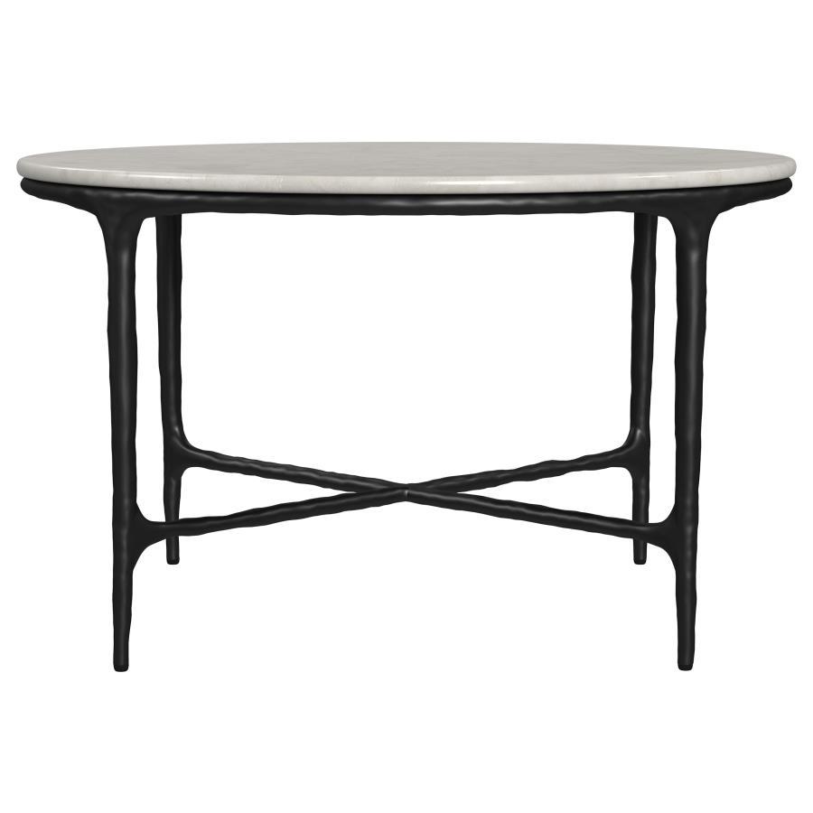 Hermas - Round Marble Coffee And End Table Set