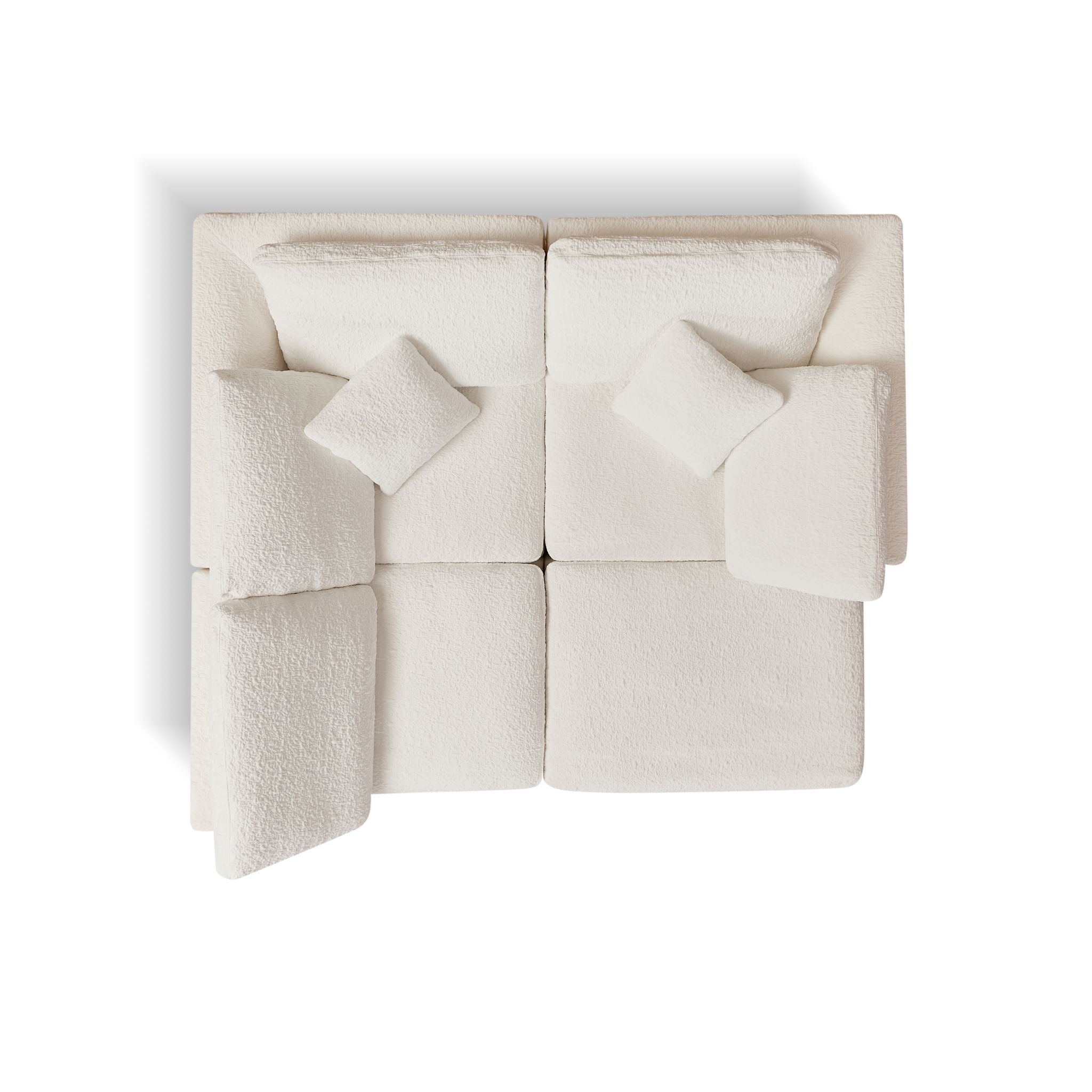 Cloud Sectional Couch, Convertible With Ottoman, 3 Seater Modular Design