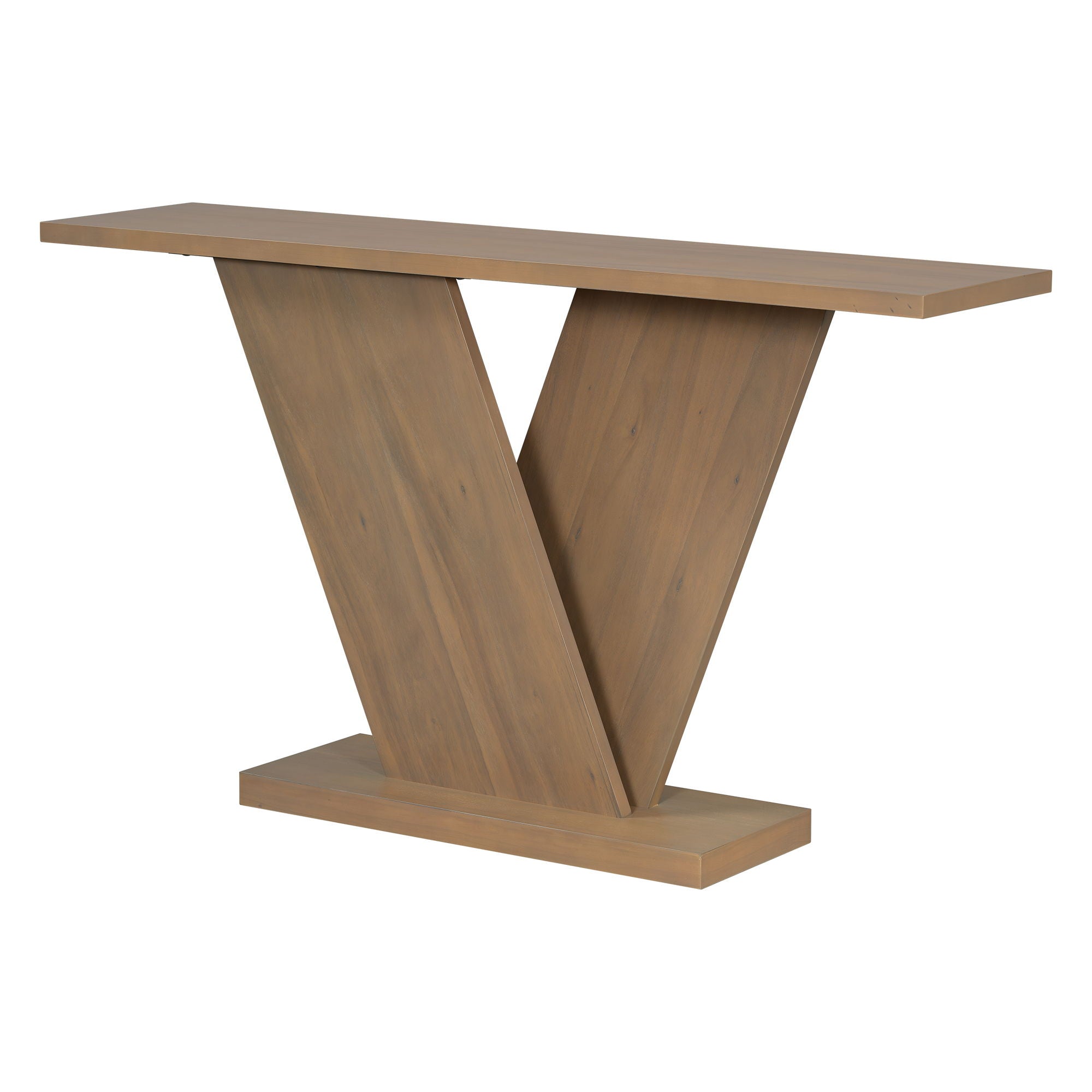 Console Table With V Shape Base, Sculptural Entryway Accent