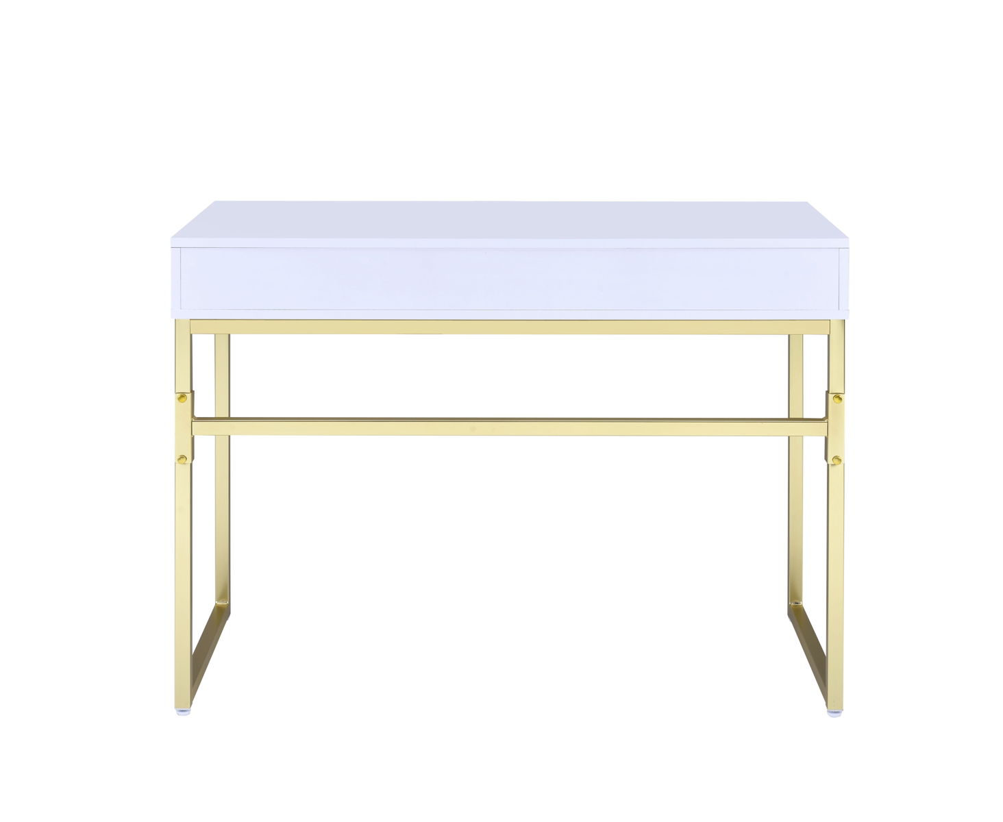 ACME Coleen - Vanity Desk - White & Brass Finish | Meri Furniture