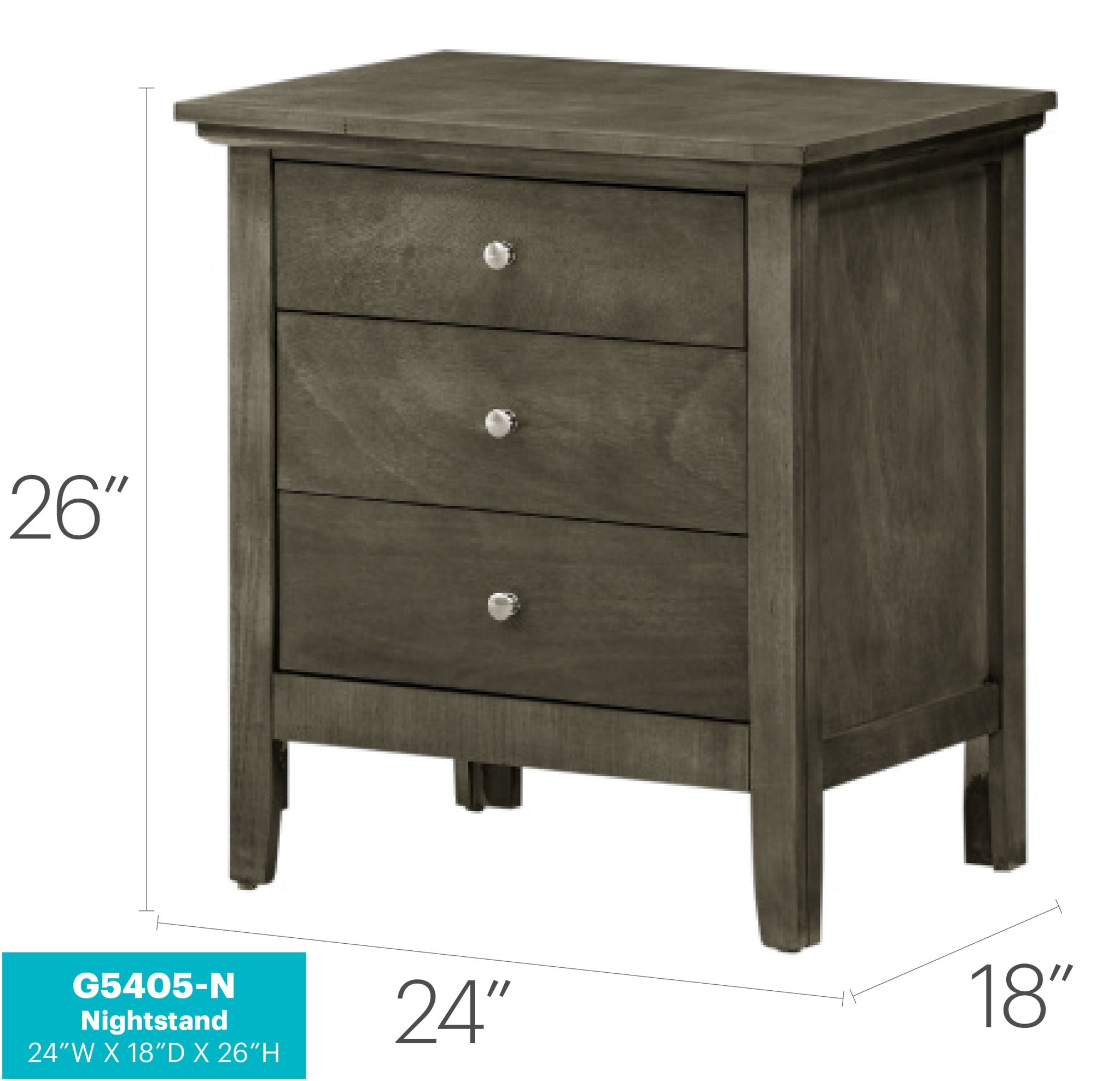 Hammond - 3 Drawer Nightstand