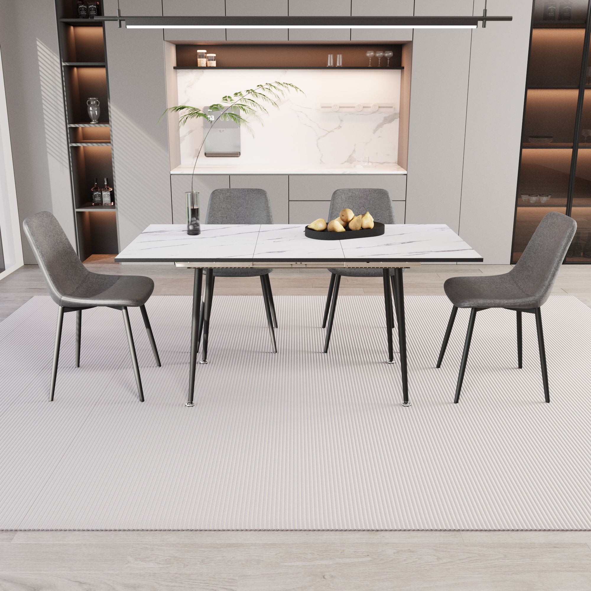 Modern Extendable Dining Table And Chair Set