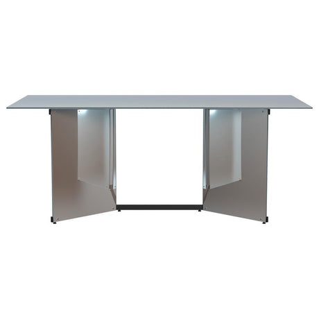 Emery - Rectangular Mirrored Dining Table - Silver