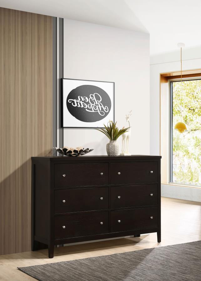 Coaster Fine Furniture Carlton - 6-Drawer Dresser - Cappuccino | Meri Furniture