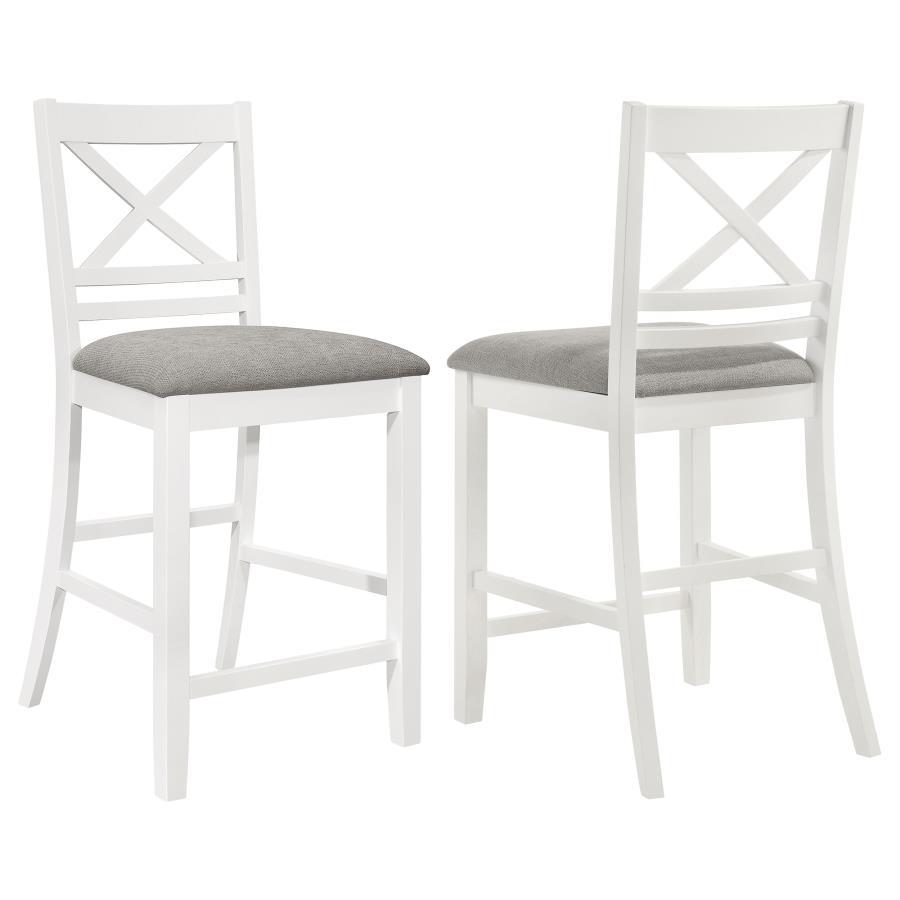 Hollis - Wood Counter Chair With Cushion (Set of 2) - White