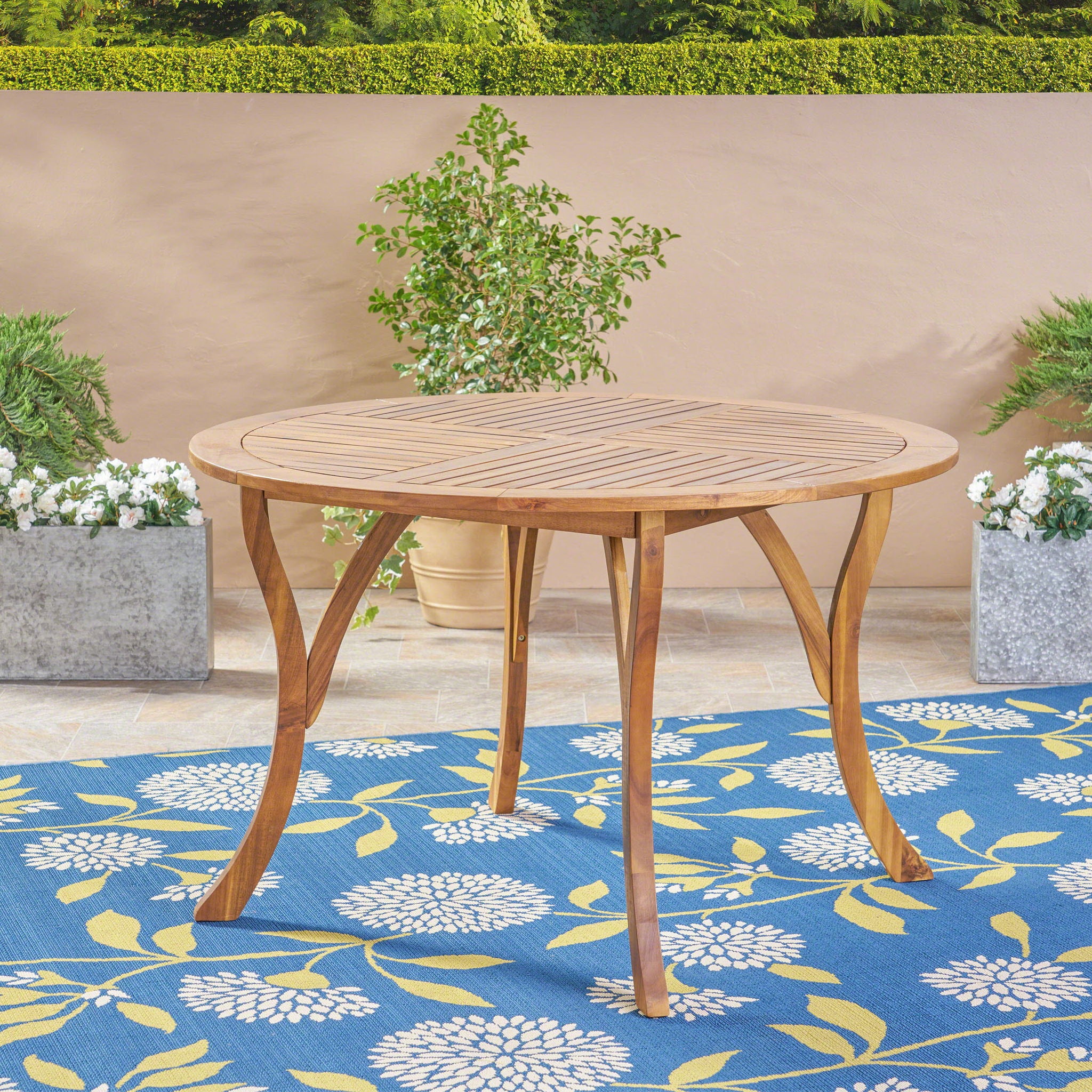 Hermosa - Outdoor Acacia Wood Table Circular Design