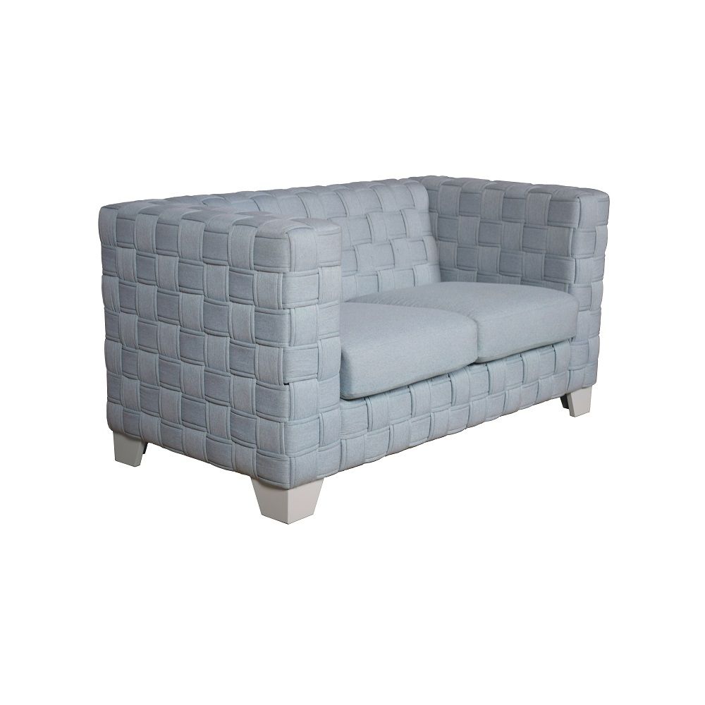 ACME Saree - Loveseat - Light Teal & White | Meri Furniture