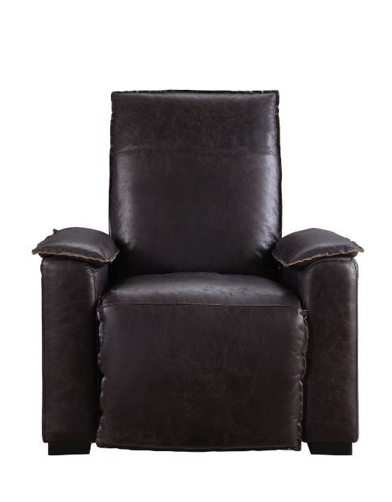 Misezon - Power Motion Recliner - Dark Top Grain Brown Leather & Aluminum