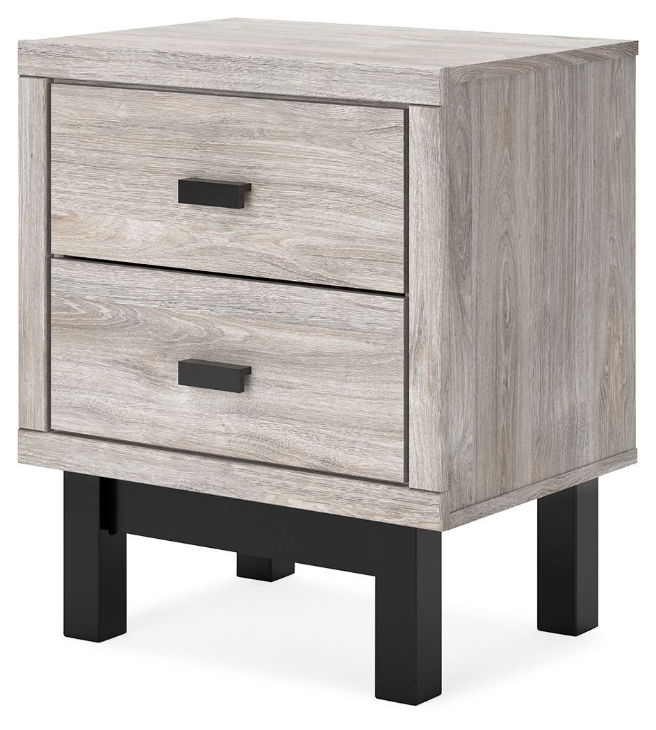 Signature Design by Ashley® Vessalli - Black / Gray - Two Drawer Nightstand | Meri Furniture